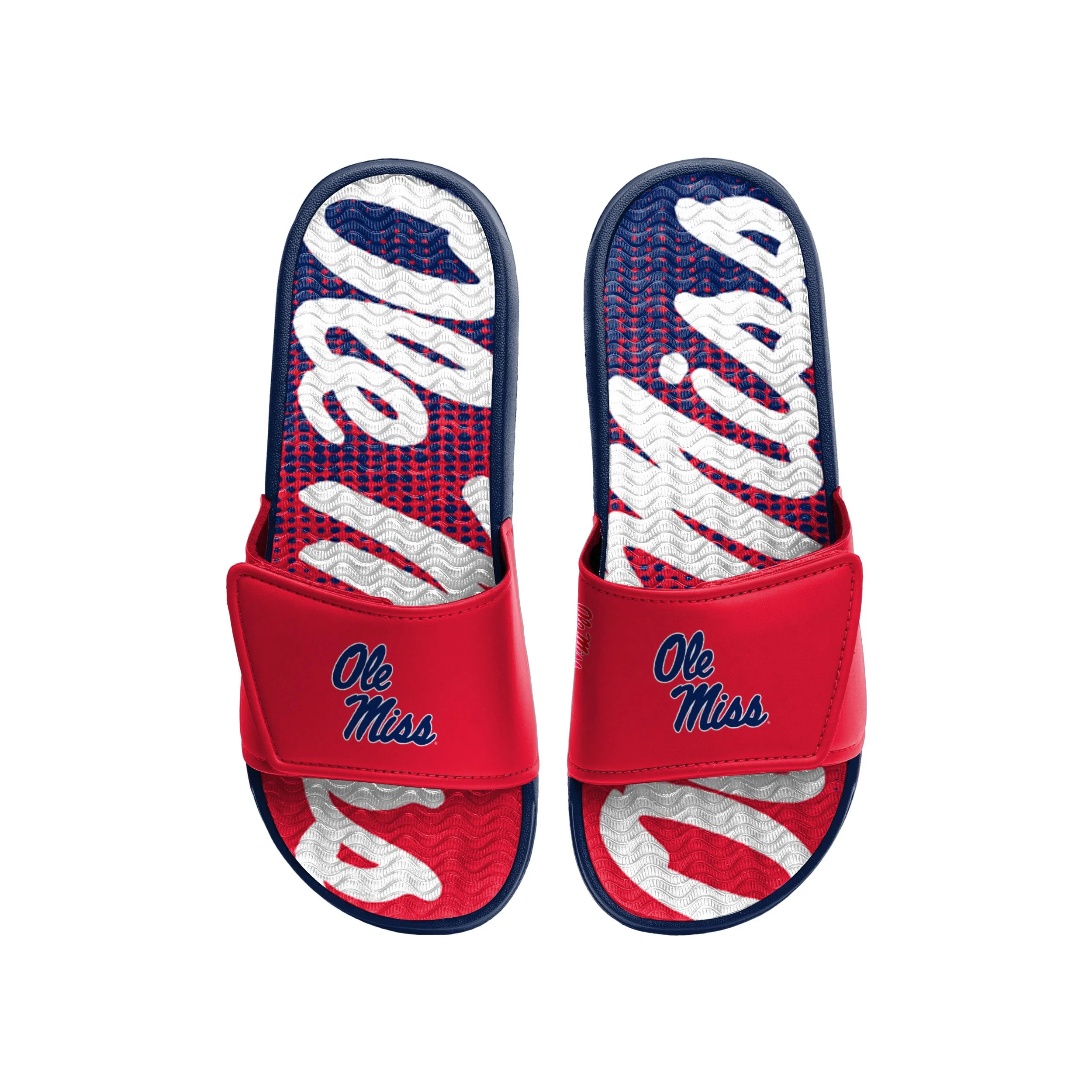 Ole Miss Rebels NCAA Mens Gradient Wordmark Gel Slide - Image 2