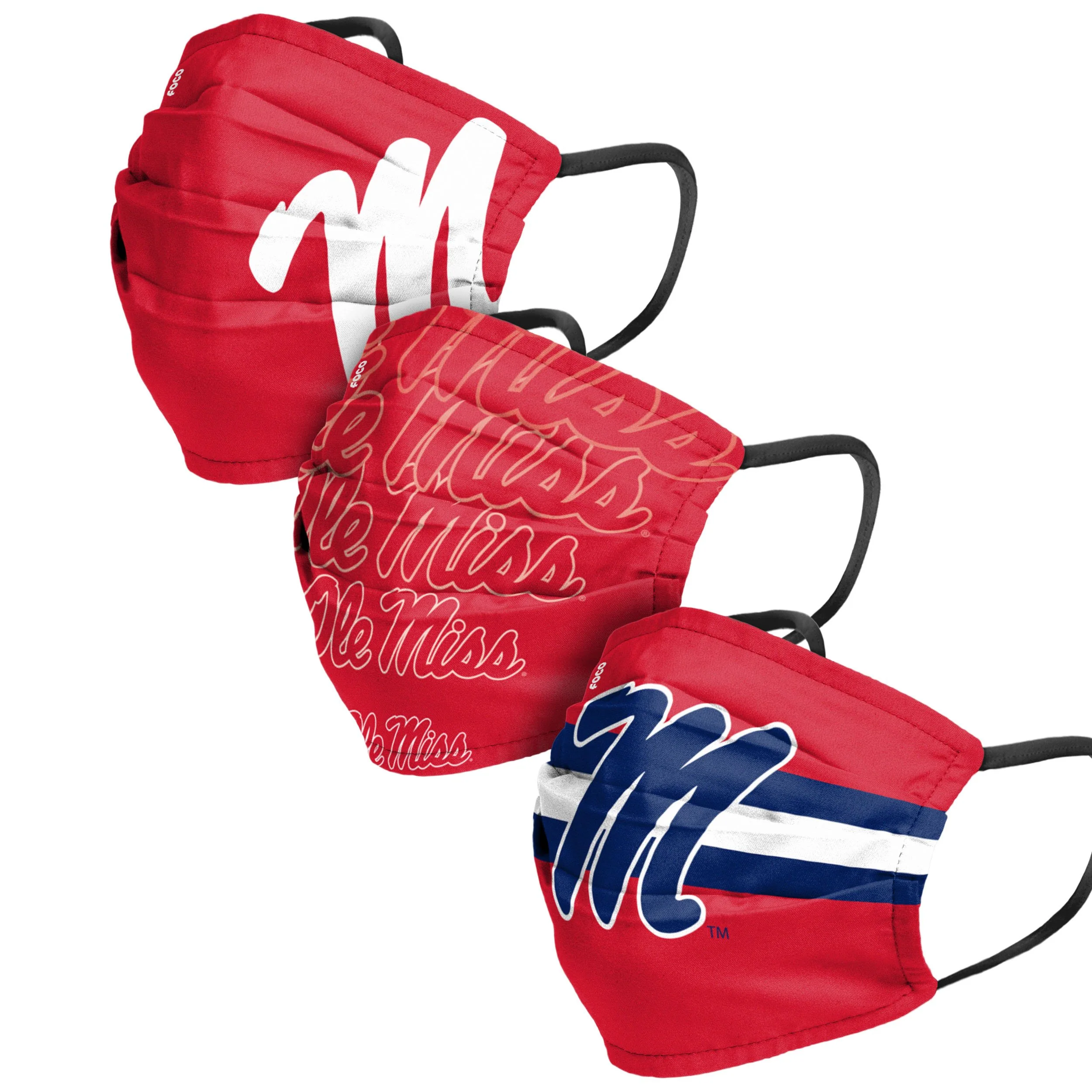 Ole Miss Rebels NCAA Mens Matchday 3 Pack Face Cover