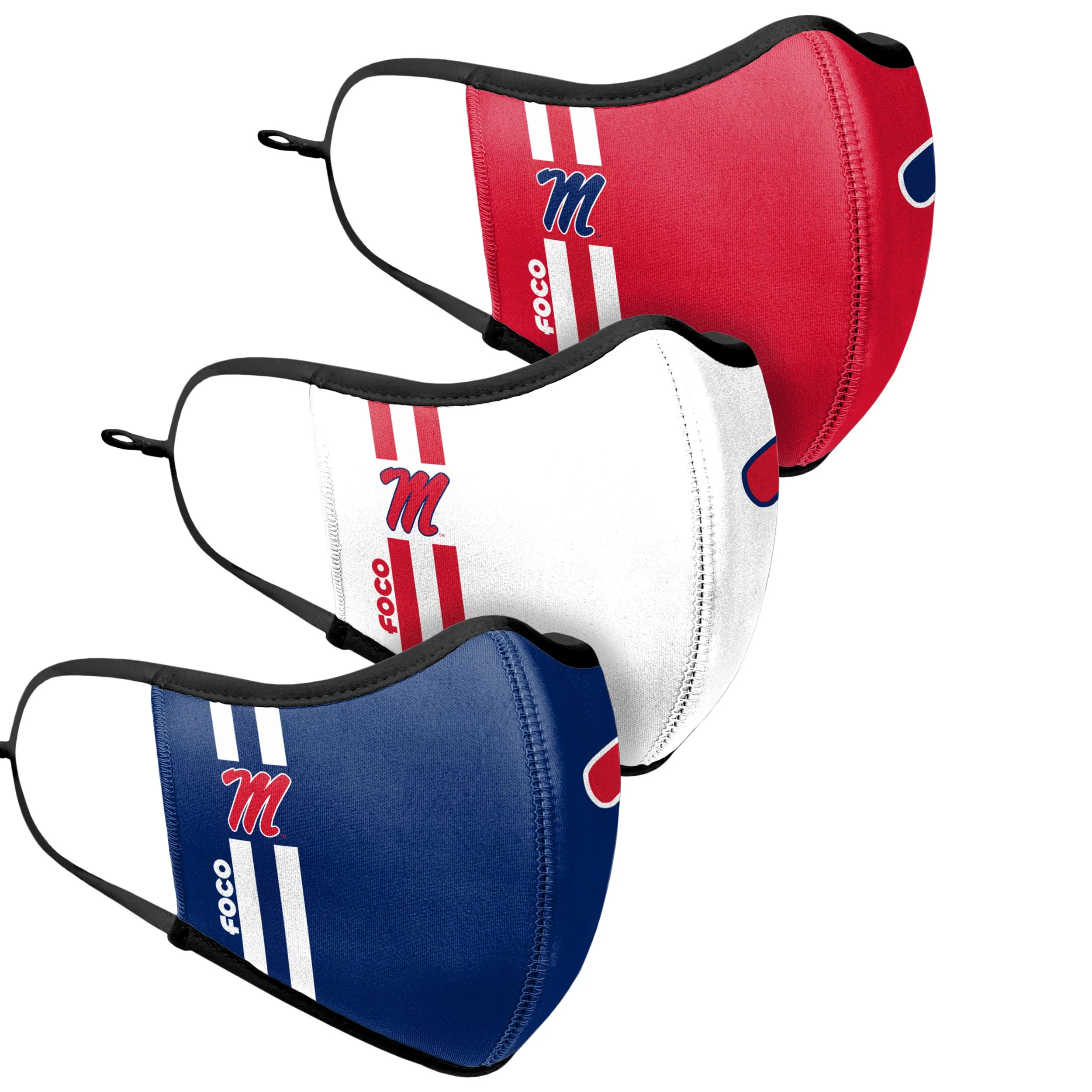 Ole Miss Rebels NCAA Sport 3 Pack Face Cover - Image 3