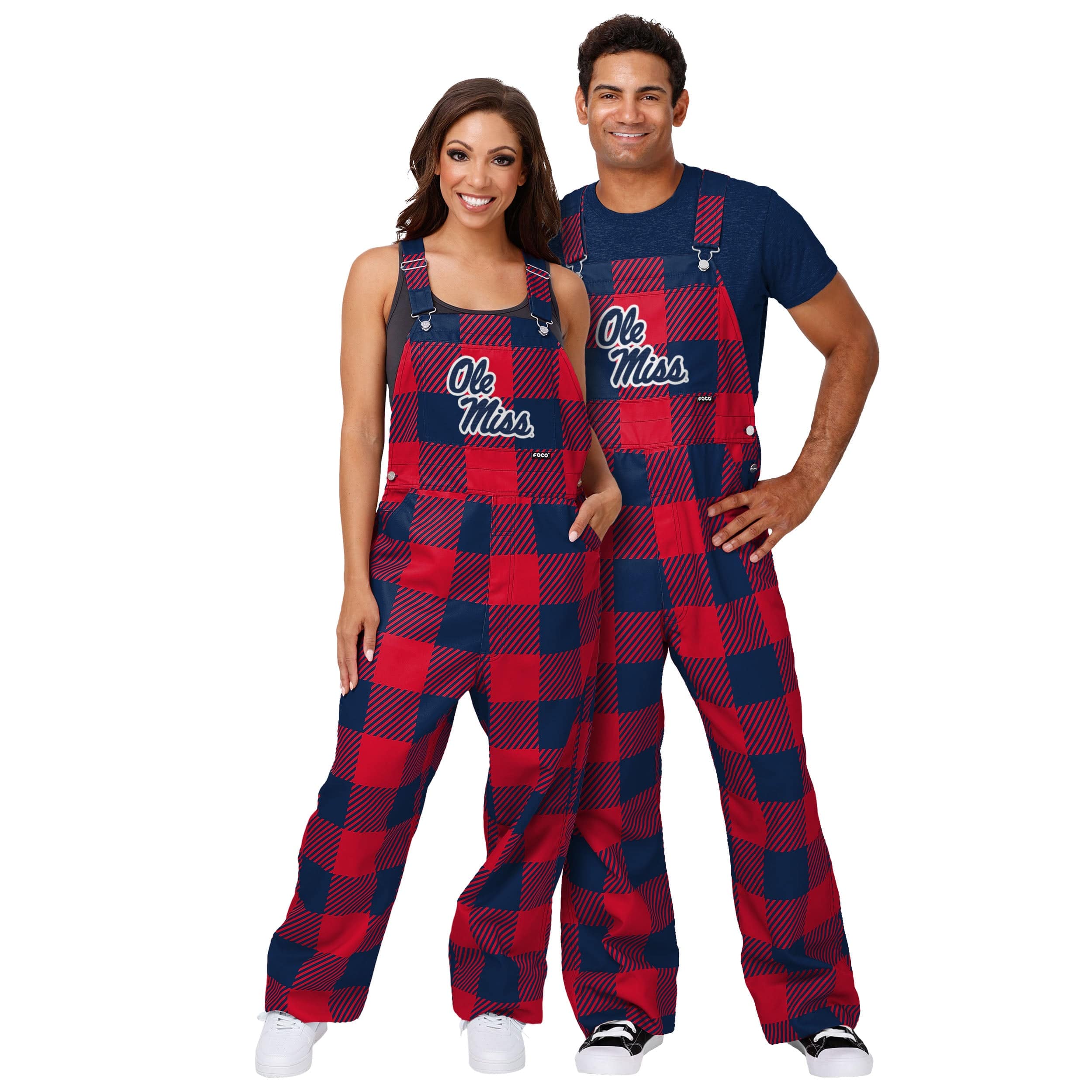 Ole Miss Rebels NCAA Womens Plaid Bib Overalls - Image 3