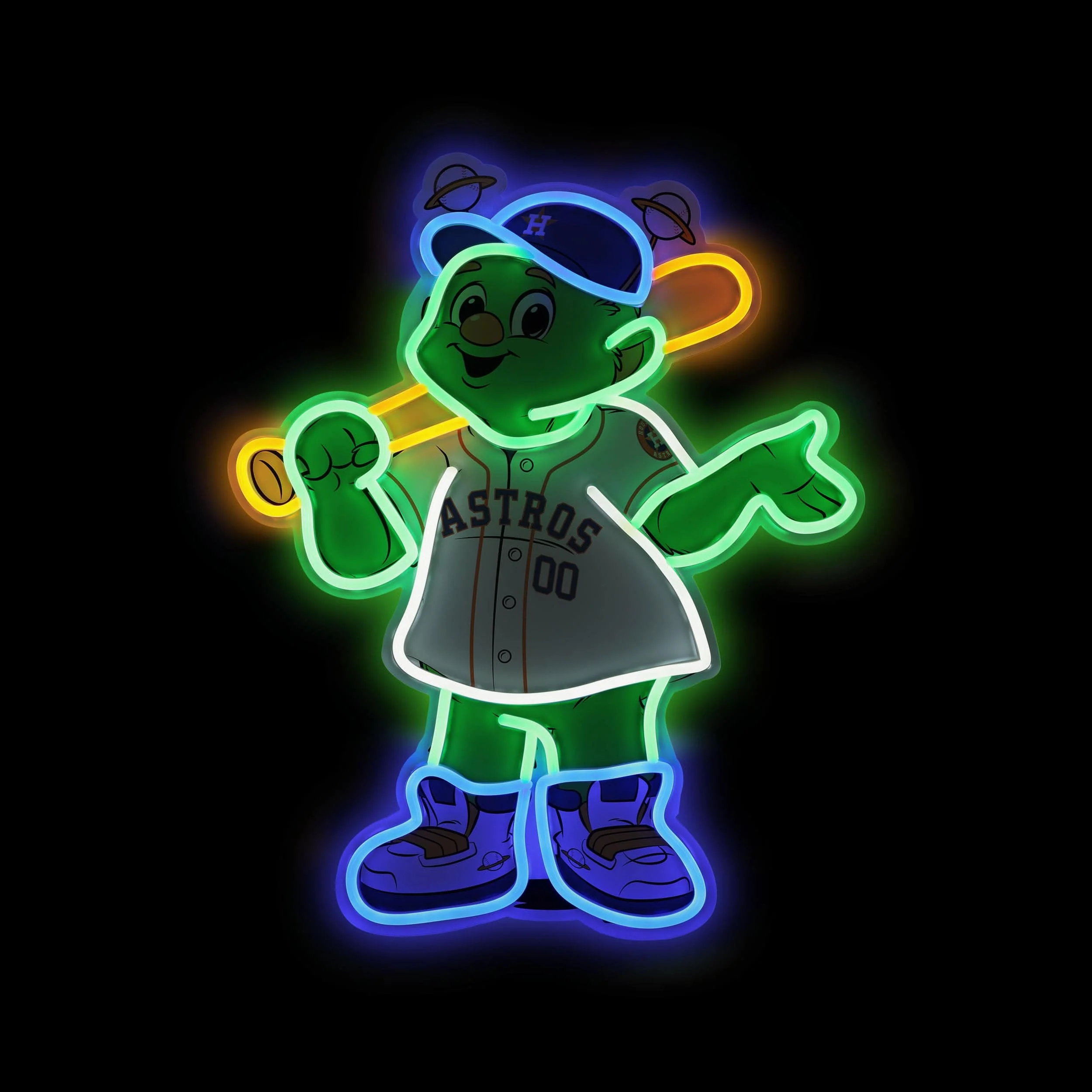 Orbit Houston Astros MLB LED Neon Light Up Mascot Sign - Image 2