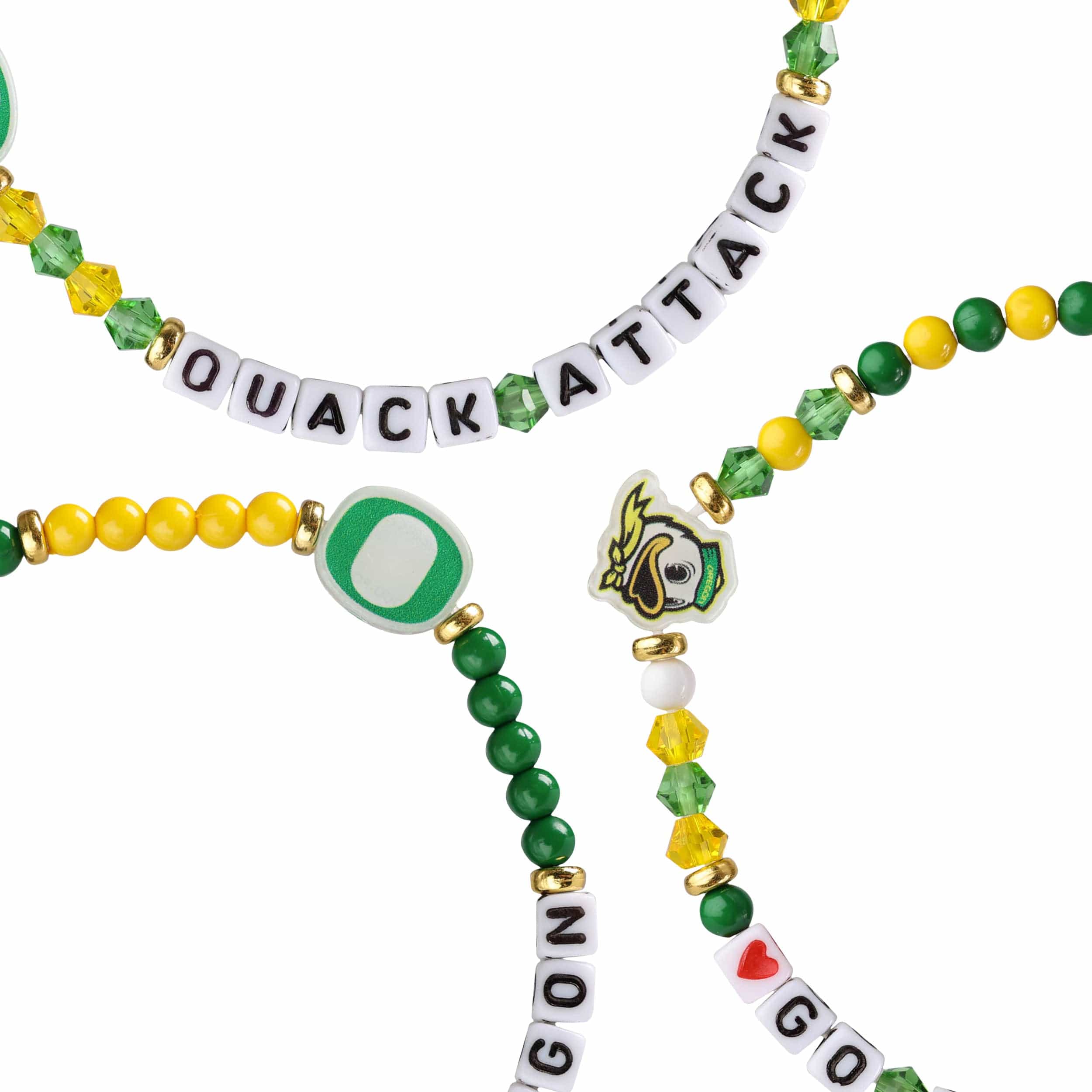 Oregon Ducks NCAA 3 Pack Friendship Bracelet - Image 2