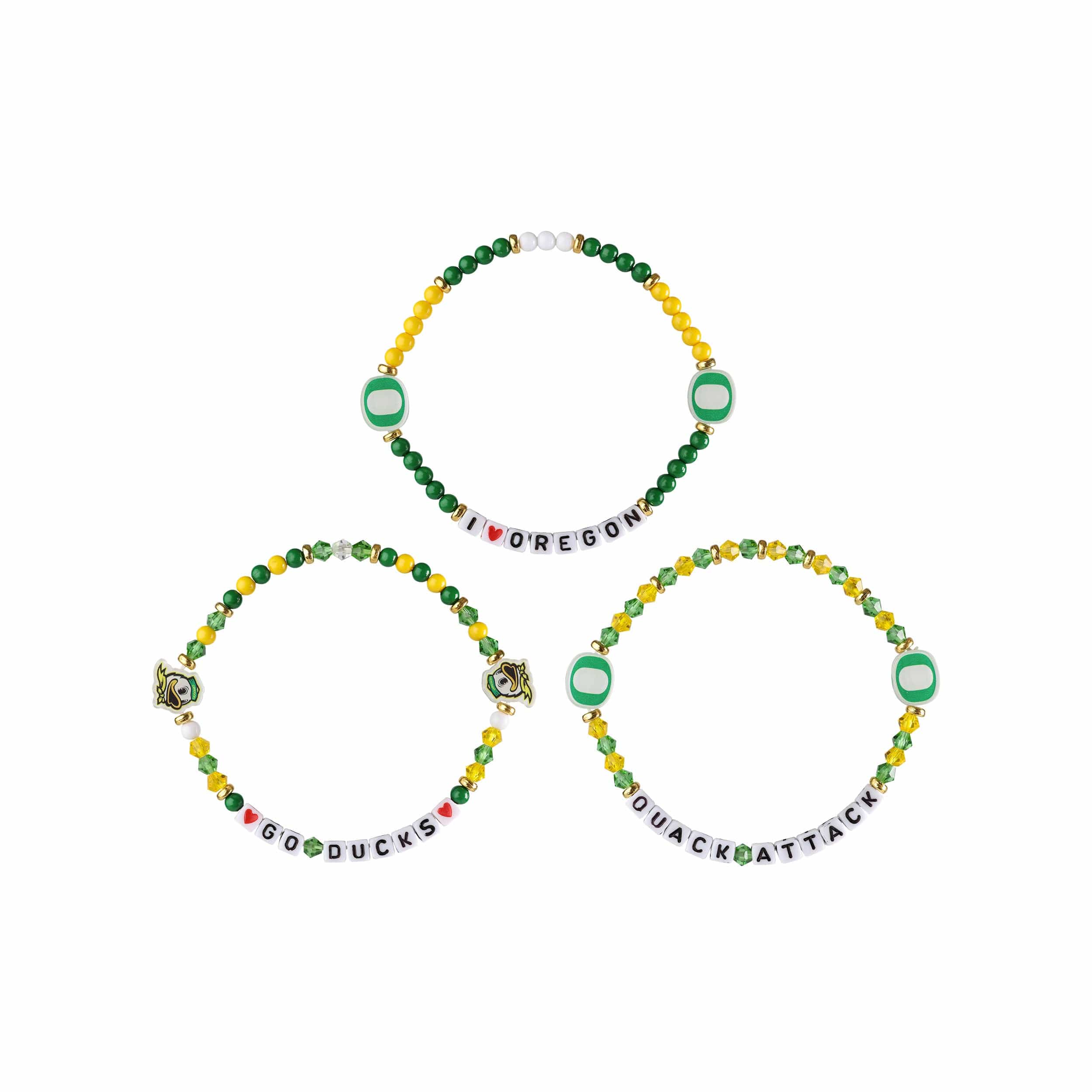 Oregon Ducks NCAA 3 Pack Friendship Bracelet - Image 3