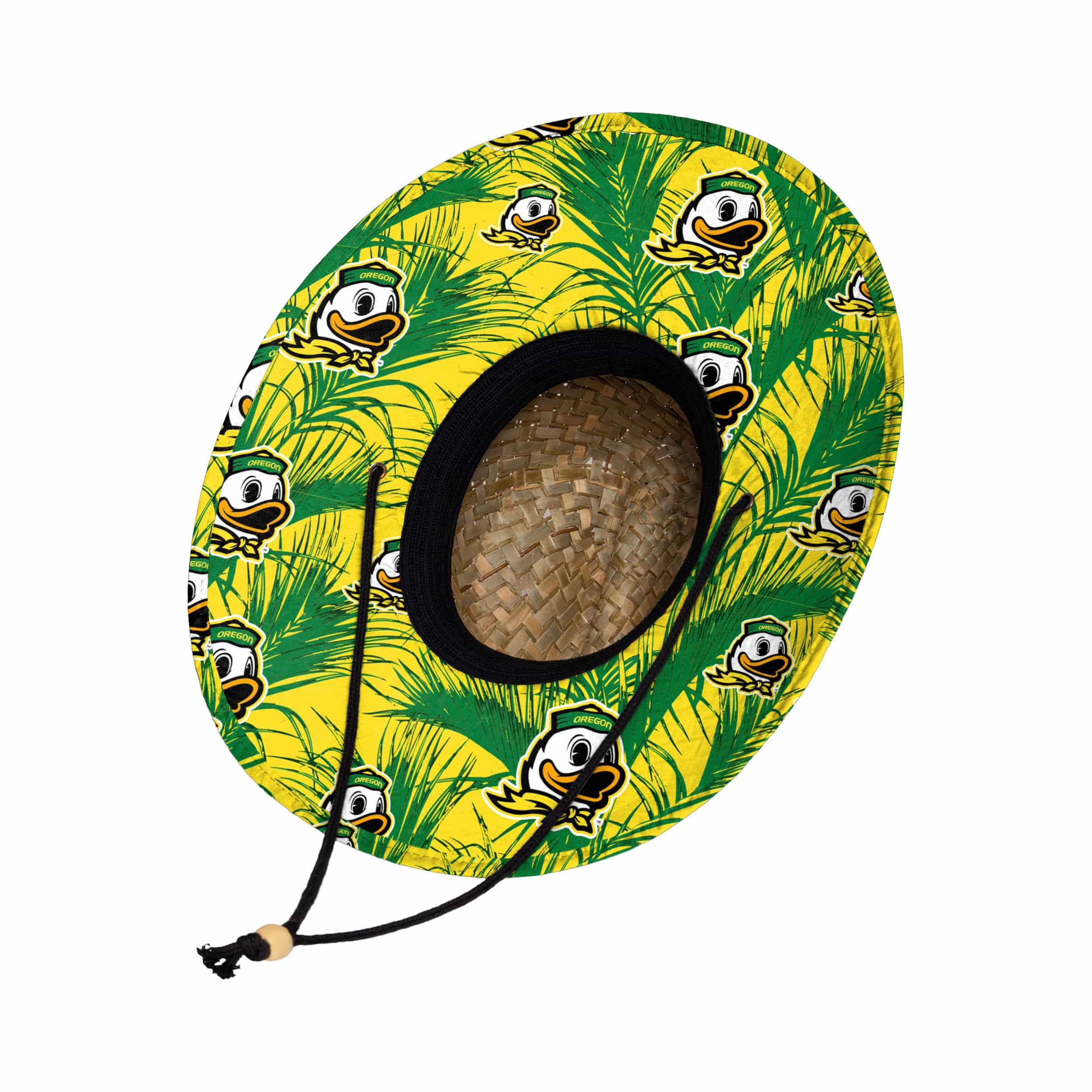 Oregon Ducks NCAA Floral Straw Hat - Image 2