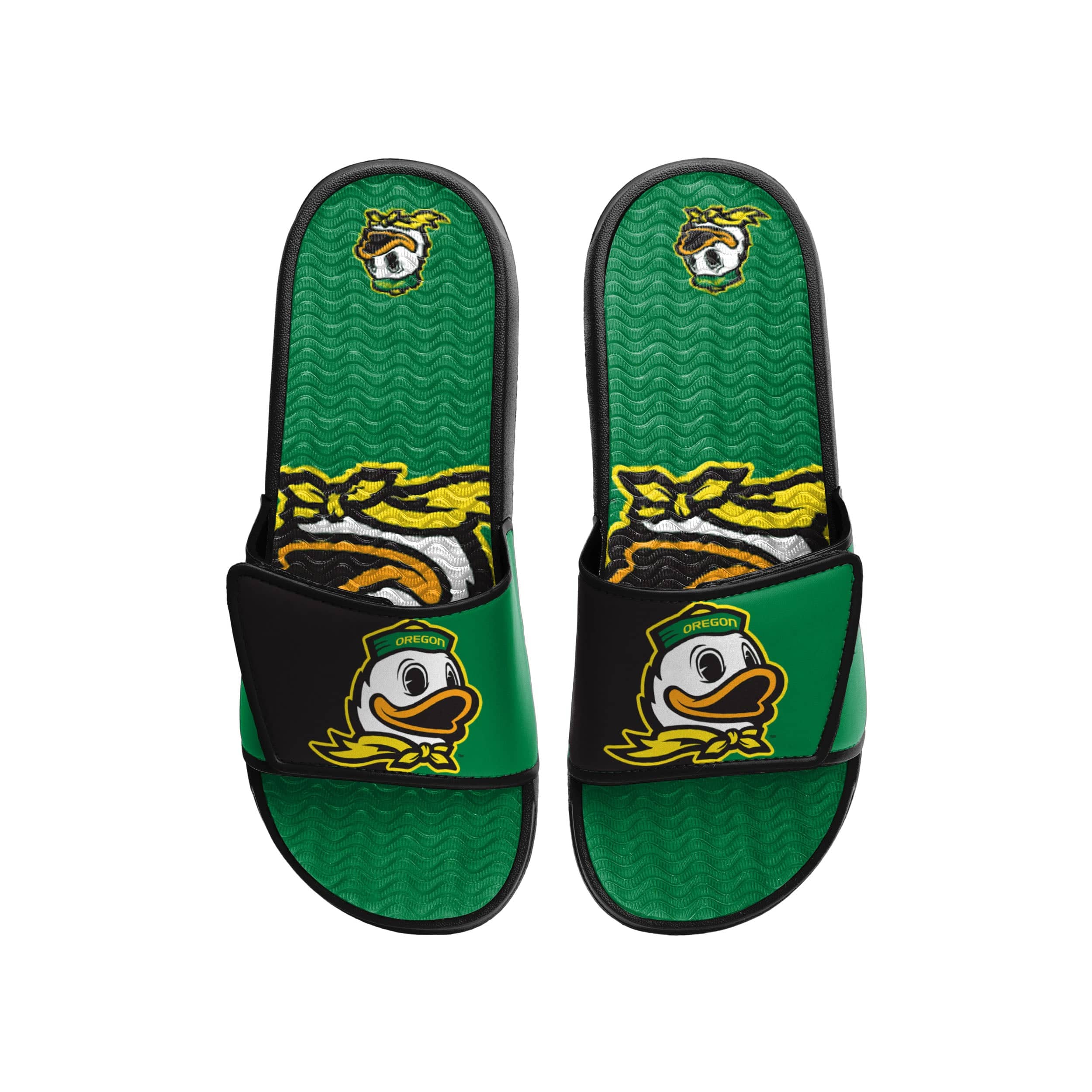 Oregon Ducks NCAA Mens Colorblock Big Logo Gel Slides - Image 2