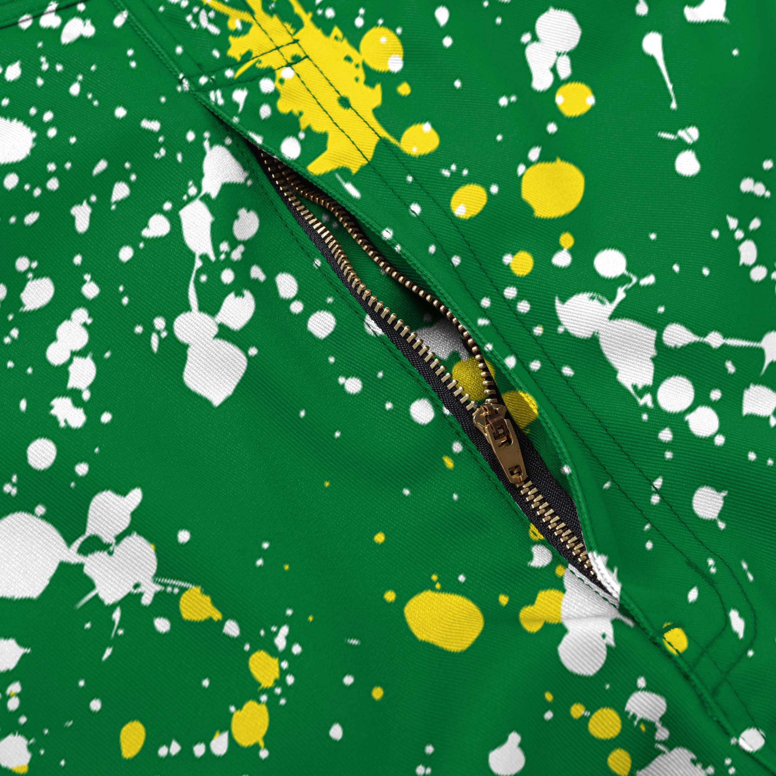 Oregon Ducks NCAA Mens Paint Splatter Bib Shortalls - Image 5