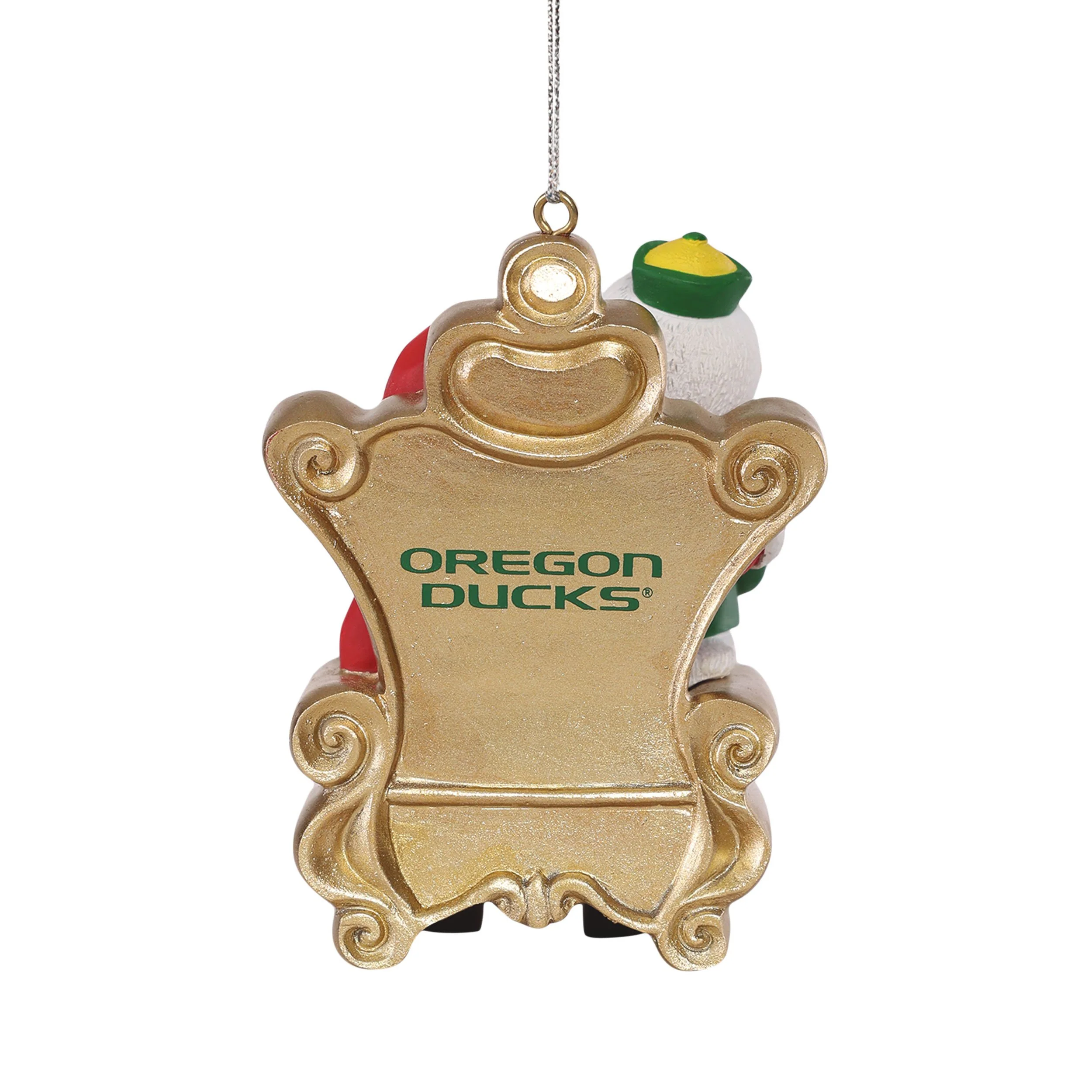 Oregon Ducks NCAA The Duck Mascot on Santas Lap Ornament - Image 3
