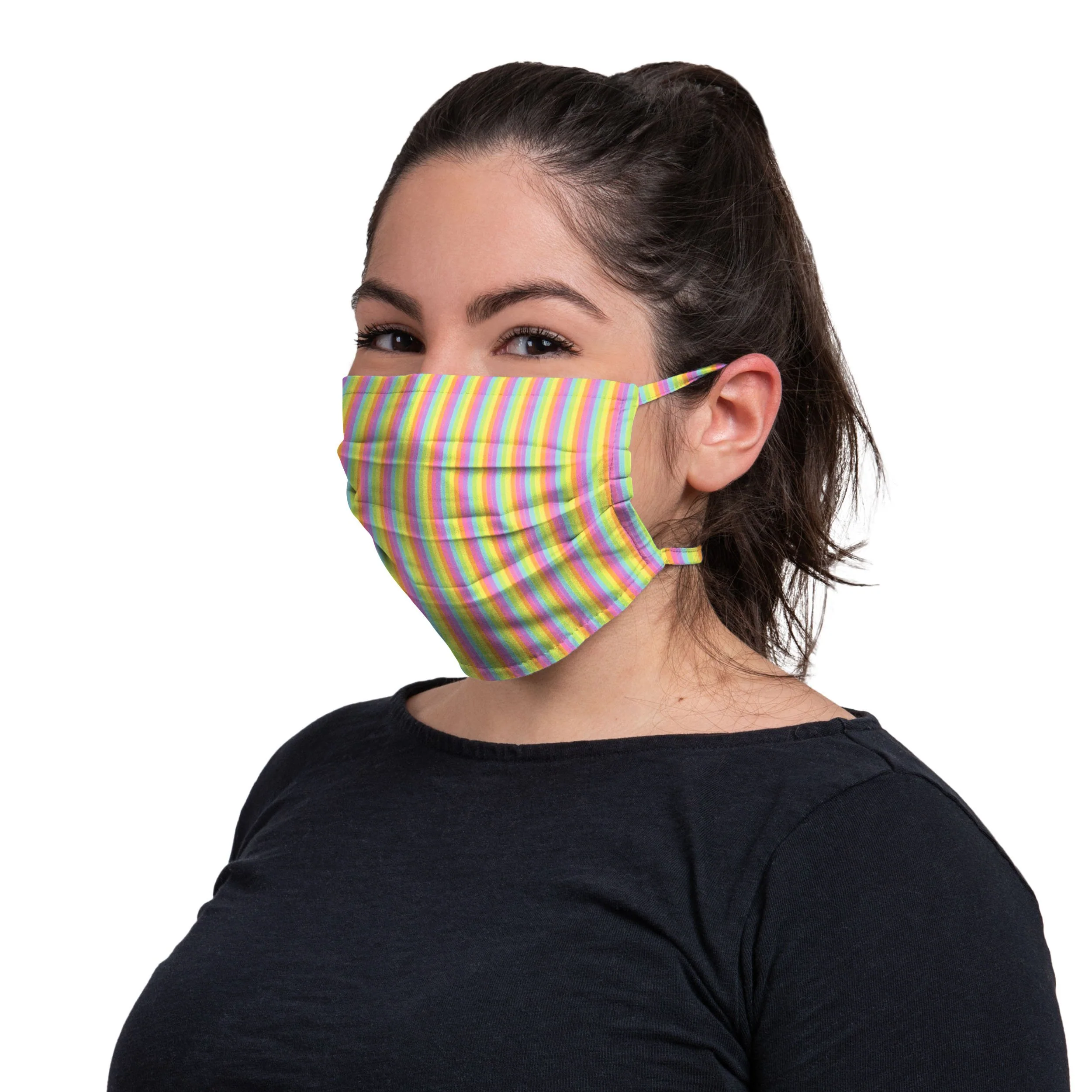 Pastel Stripes Tie-Back Face Cover - Image 3