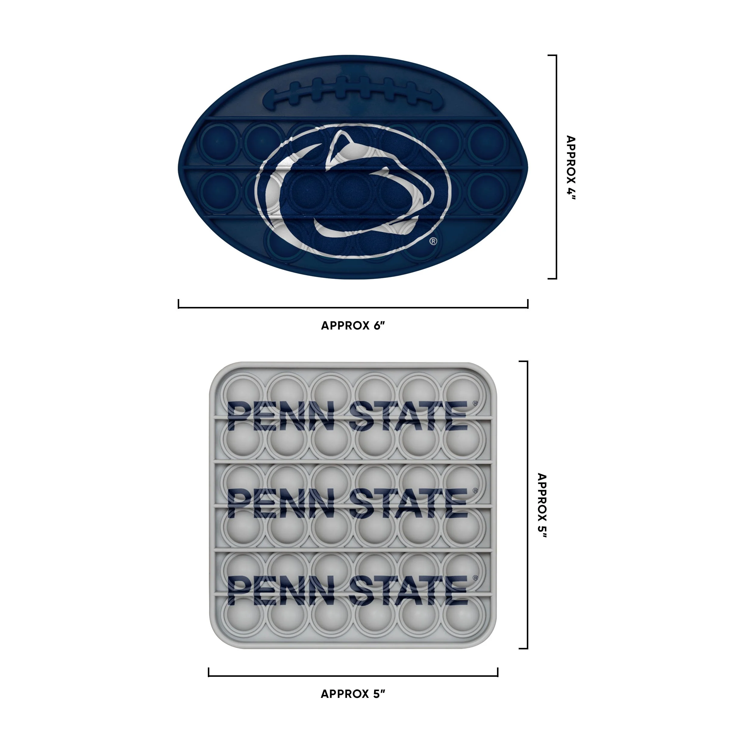 Penn State Nittany Lions NCAA 2 Pack Ball & Square Push-Itz Fidget - Image 2