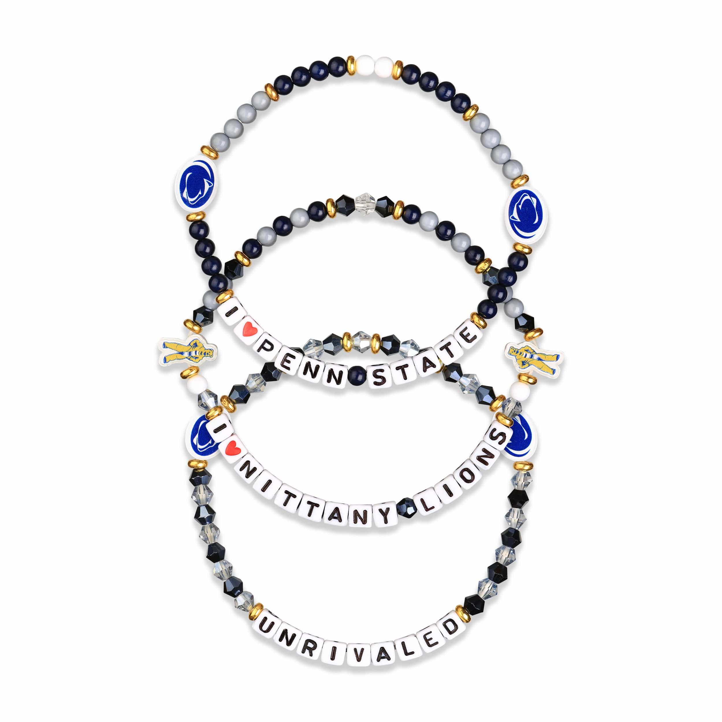 Penn State Nittany Lions NCAA 3 Pack Friendship Bracelet