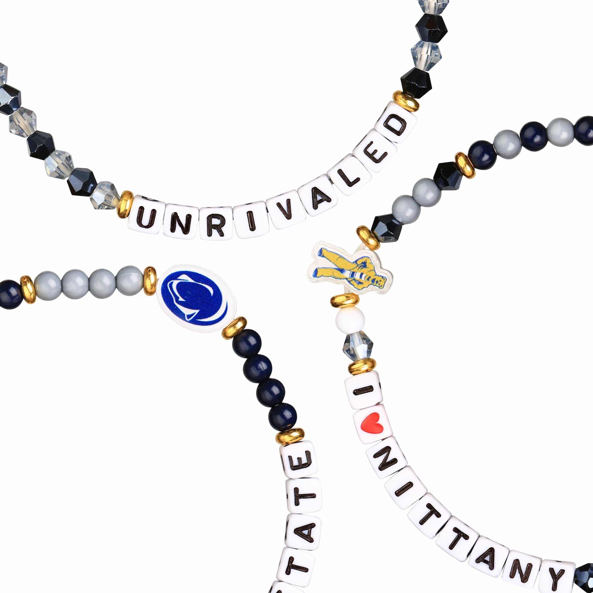 Penn State Nittany Lions NCAA 3 Pack Friendship Bracelet - Image 2