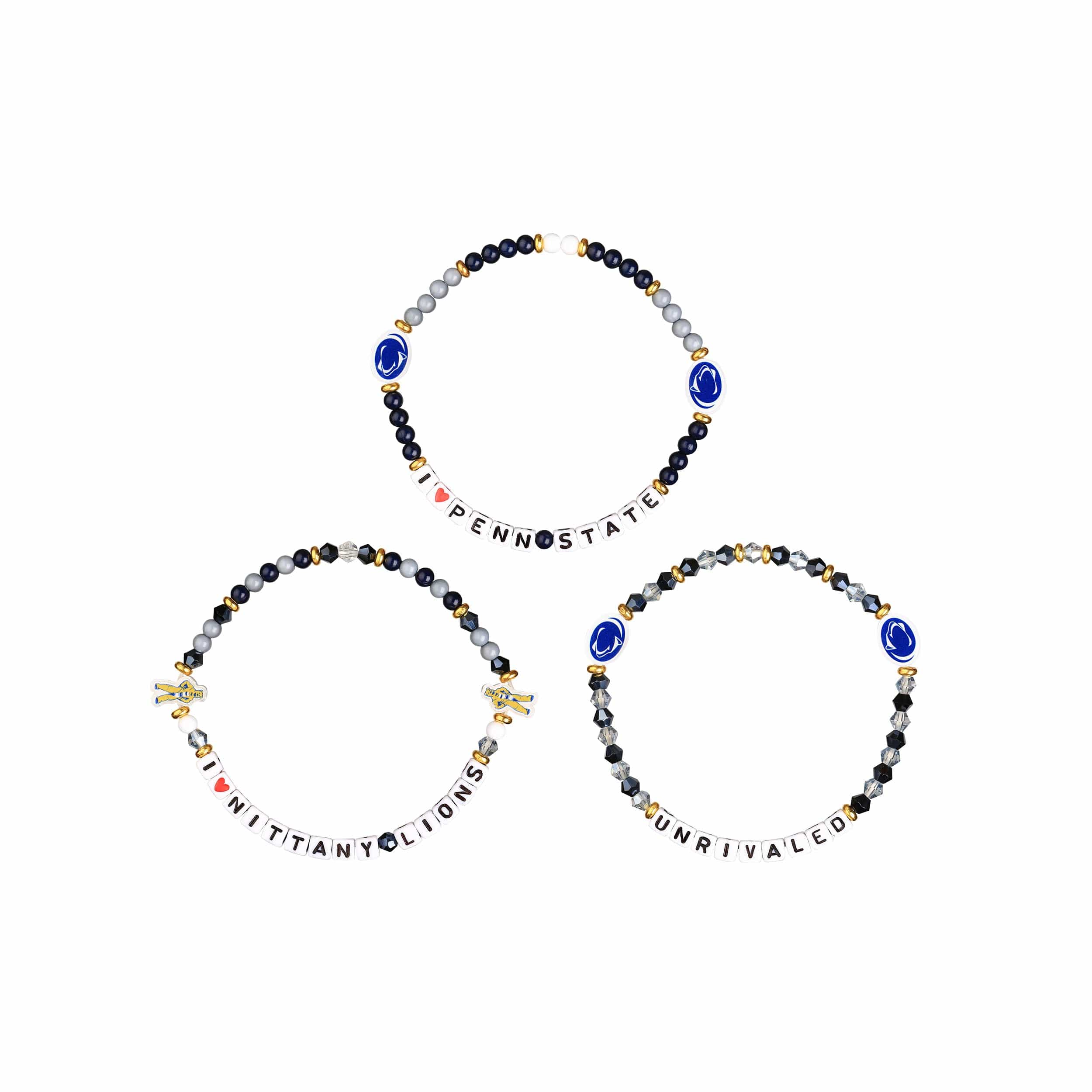 Penn State Nittany Lions NCAA 3 Pack Friendship Bracelet - Image 3