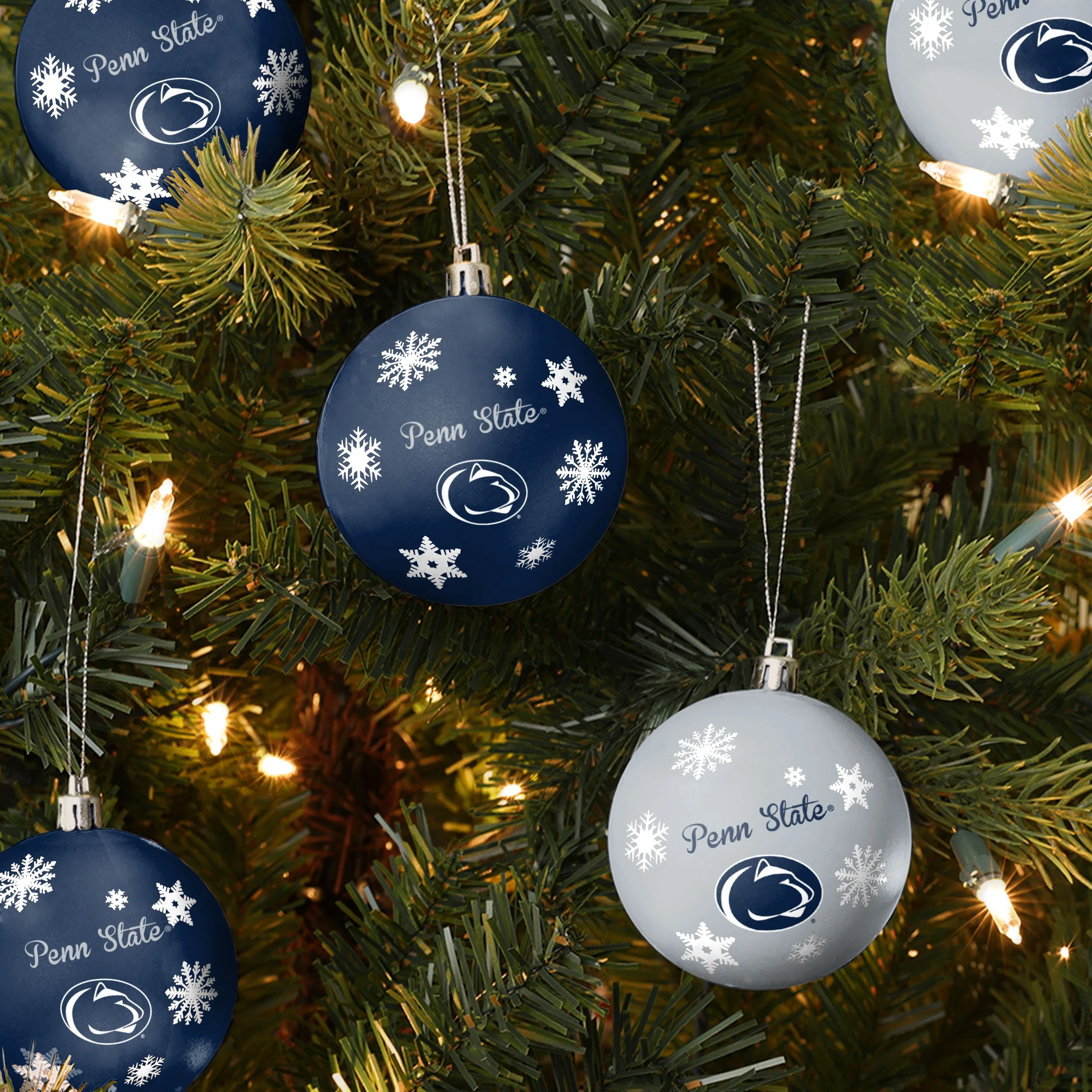 Penn State Nittany Lions NCAA 5 Pack Shatterproof Ball Ornament Set - Image 2