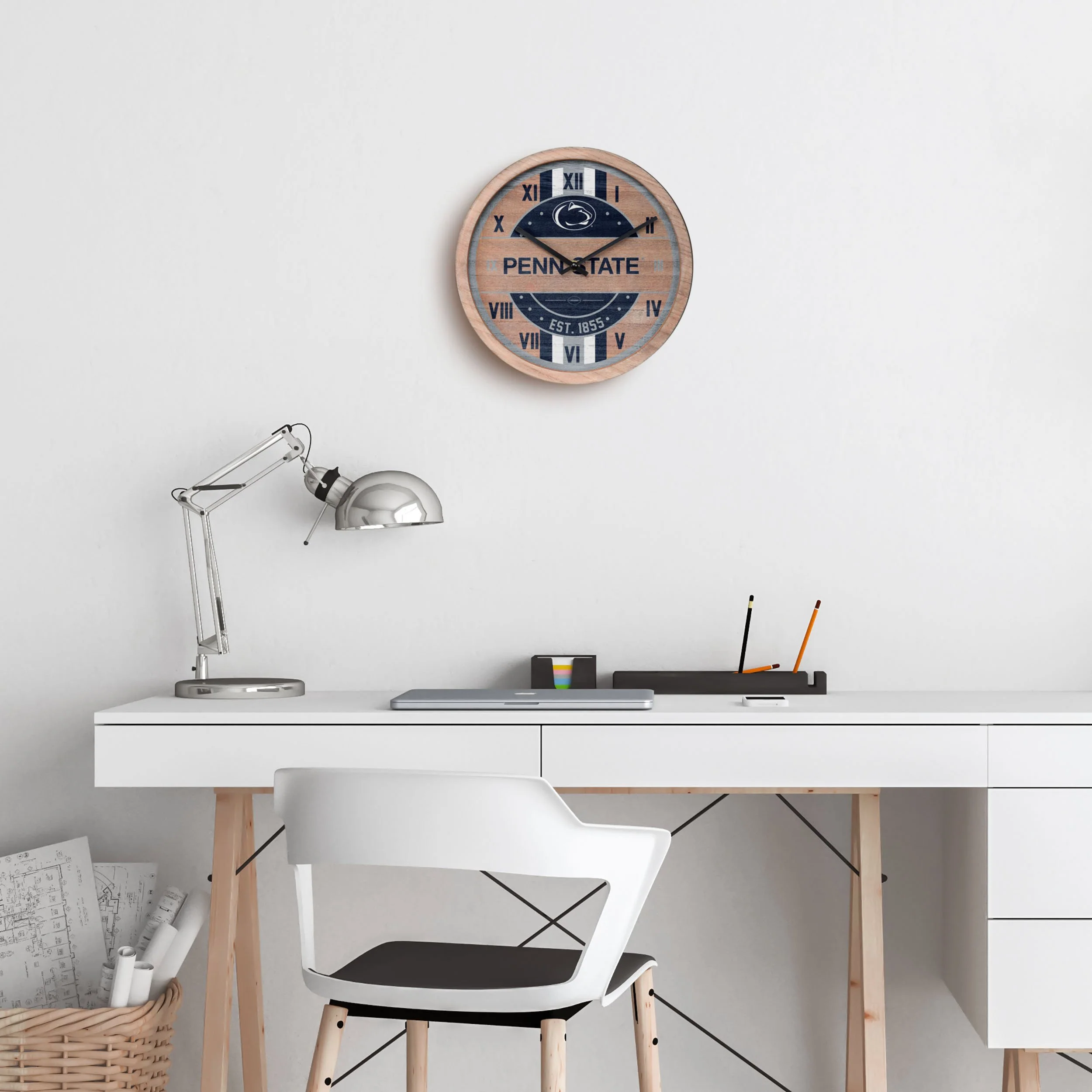 Penn State Nittany Lions NCAA Barrel Wall Clock - Image 3