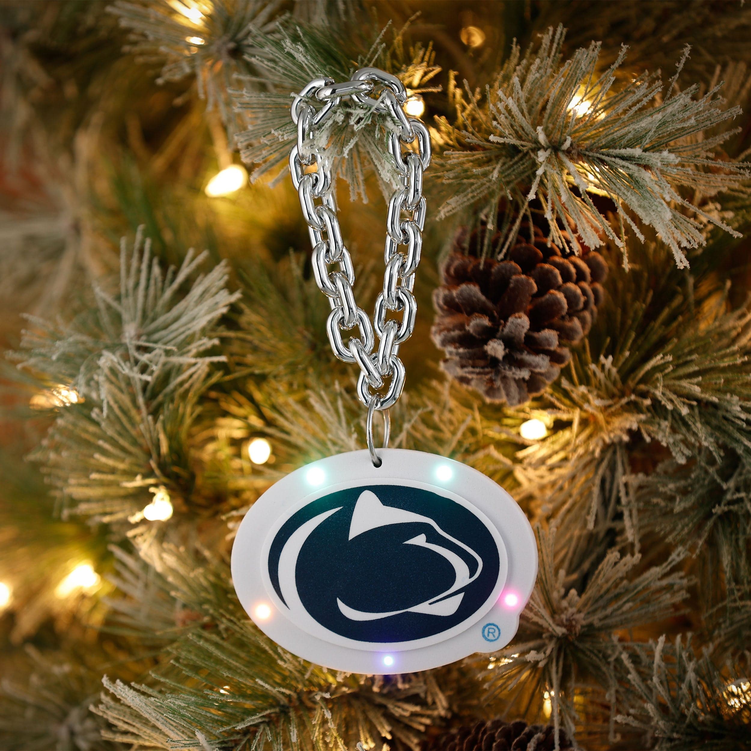 Penn State Nittany Lions NCAA Big Logo Light Up Chain Ornament - Image 3