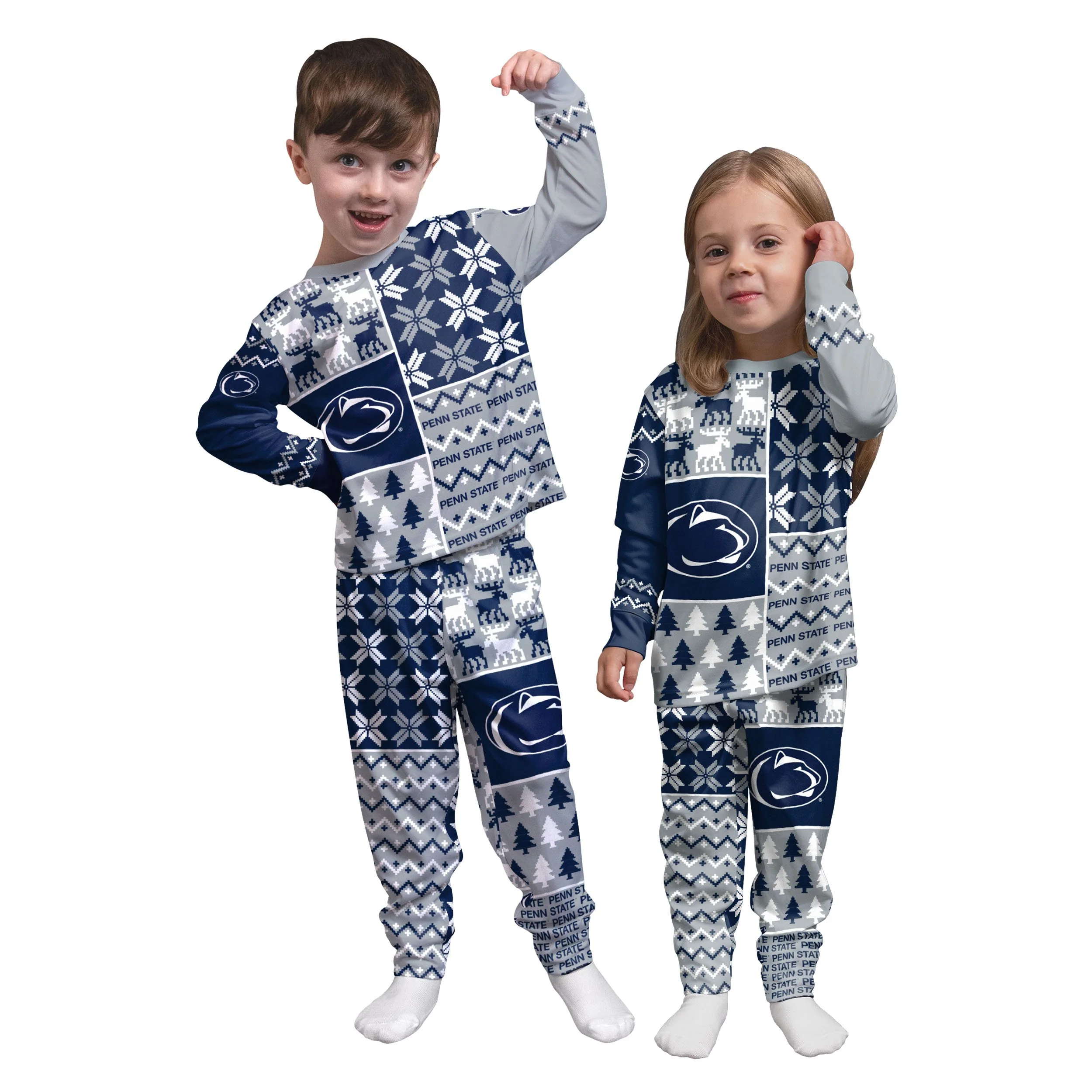 Penn State Nittany Lions NCAA Busy Block Family Holiday Pajamas - Image 3