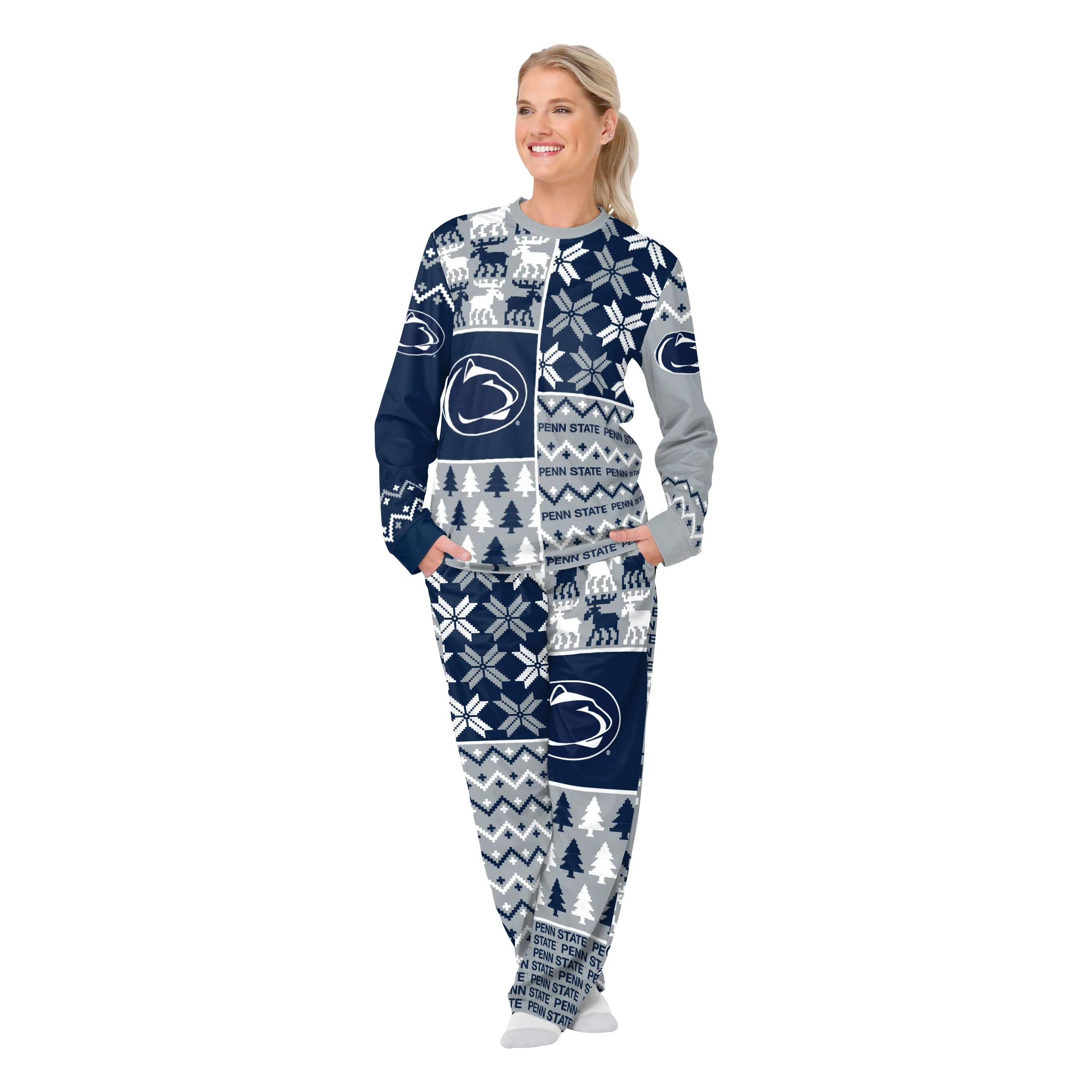 Penn State Nittany Lions NCAA Busy Block Family Holiday Pajamas - Image 5