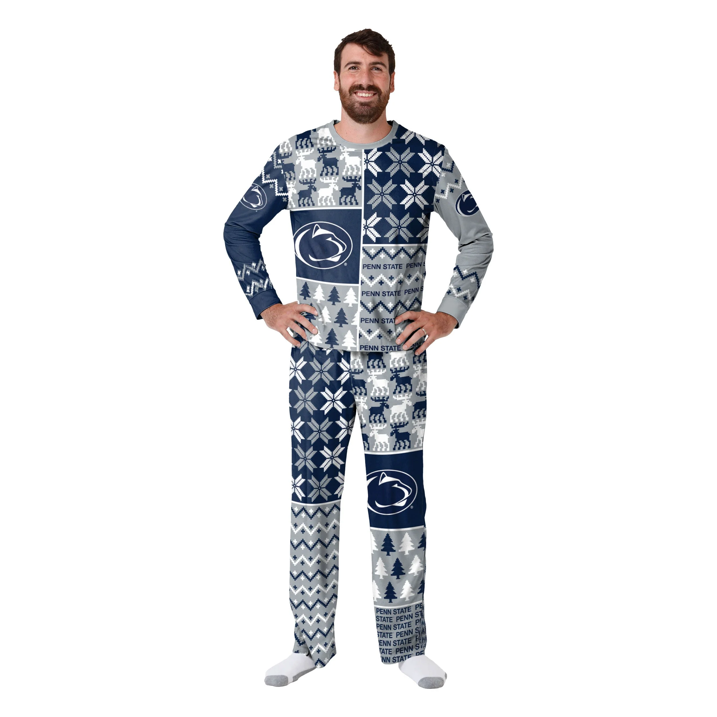 Penn State Nittany Lions NCAA Busy Block Family Holiday Pajamas - Image 6