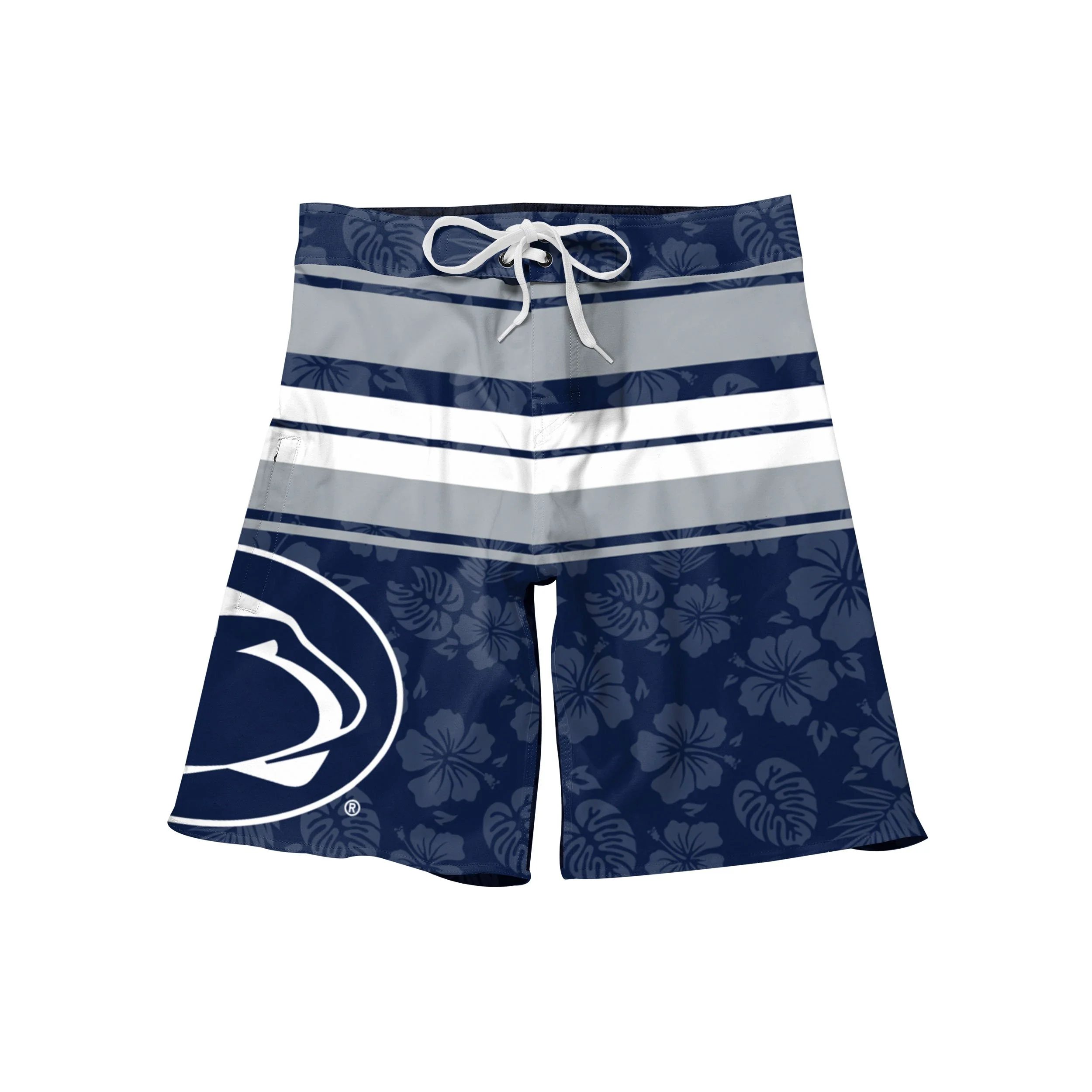 Penn State Nittany Lions NCAA Mens Hibiscus Boardwalk Stripe Boardshorts - Image 4