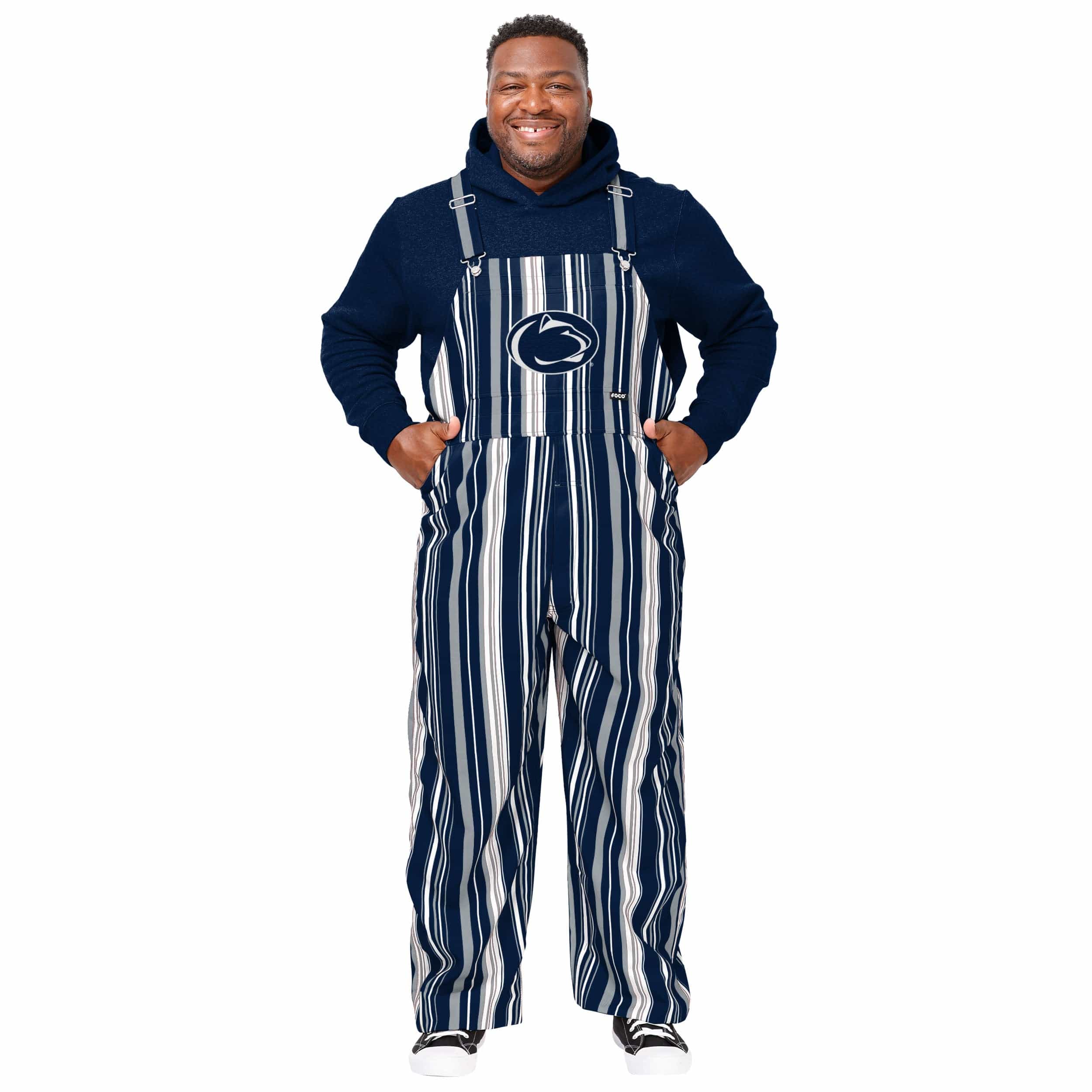 Penn State Nittany Lions NCAA Mens Hyper Stripe Bib Overalls