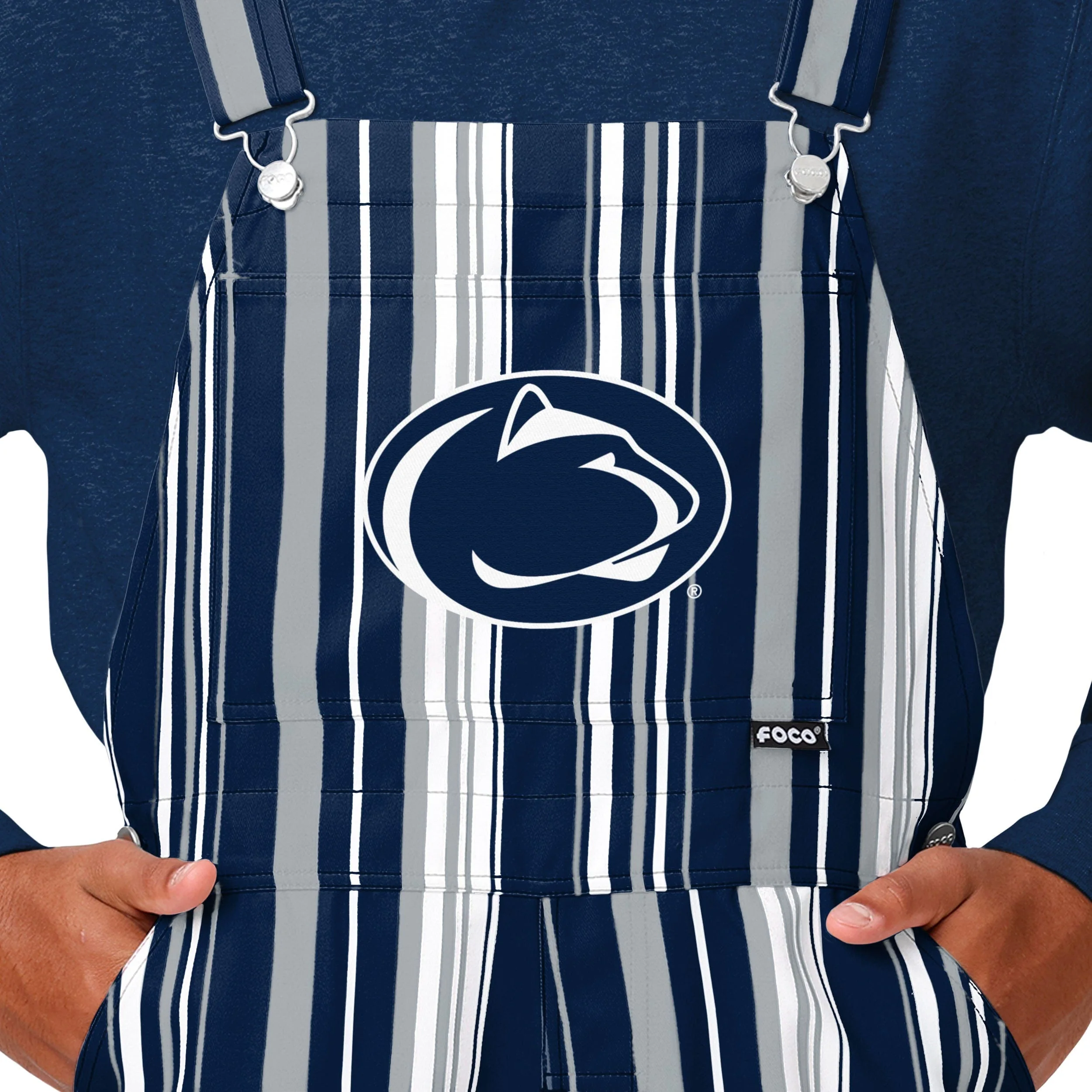 Penn State Nittany Lions NCAA Mens Hyper Stripe Bib Overalls - Image 4