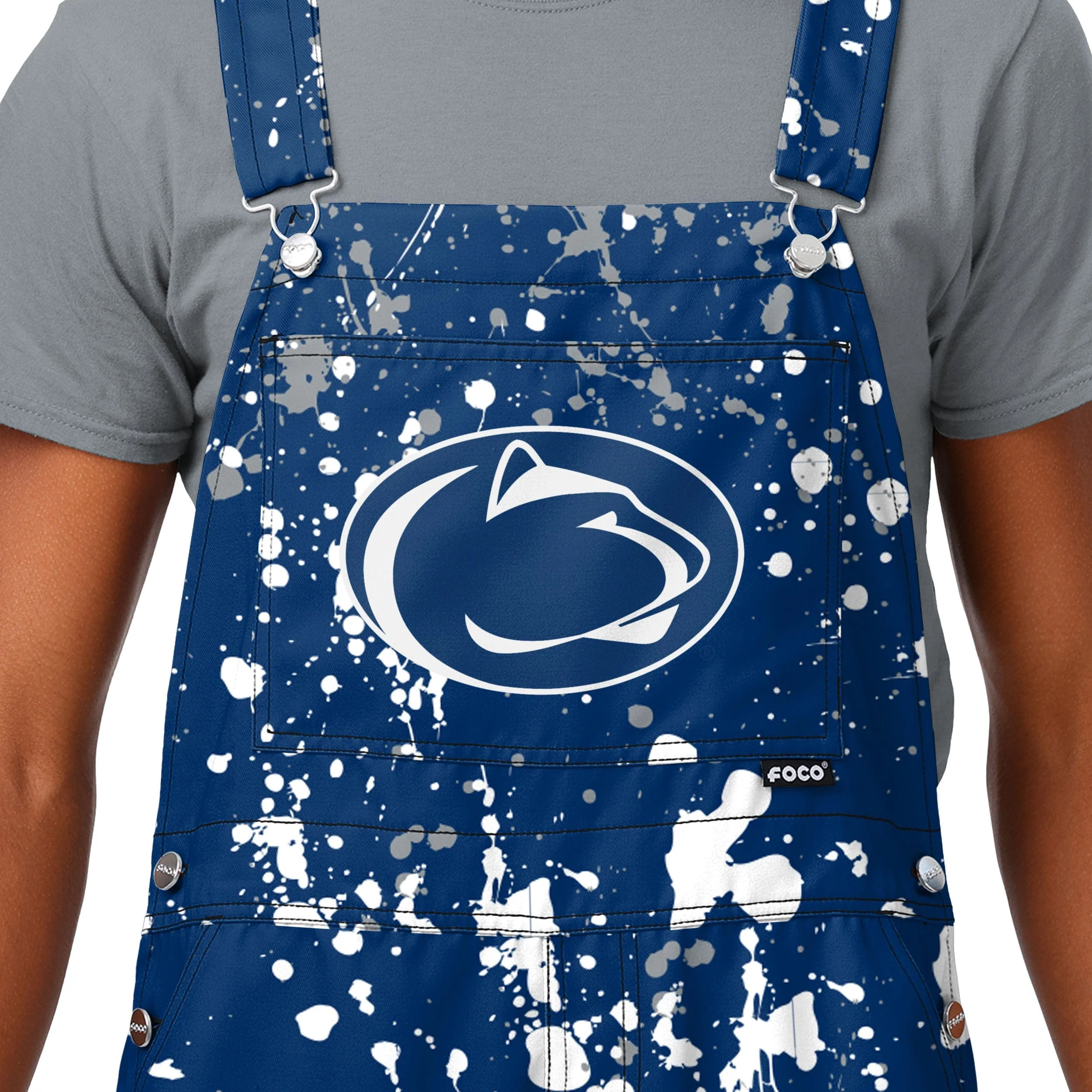 Penn State Nittany Lions NCAA Mens Paint Splatter Bib Overalls - Image 4