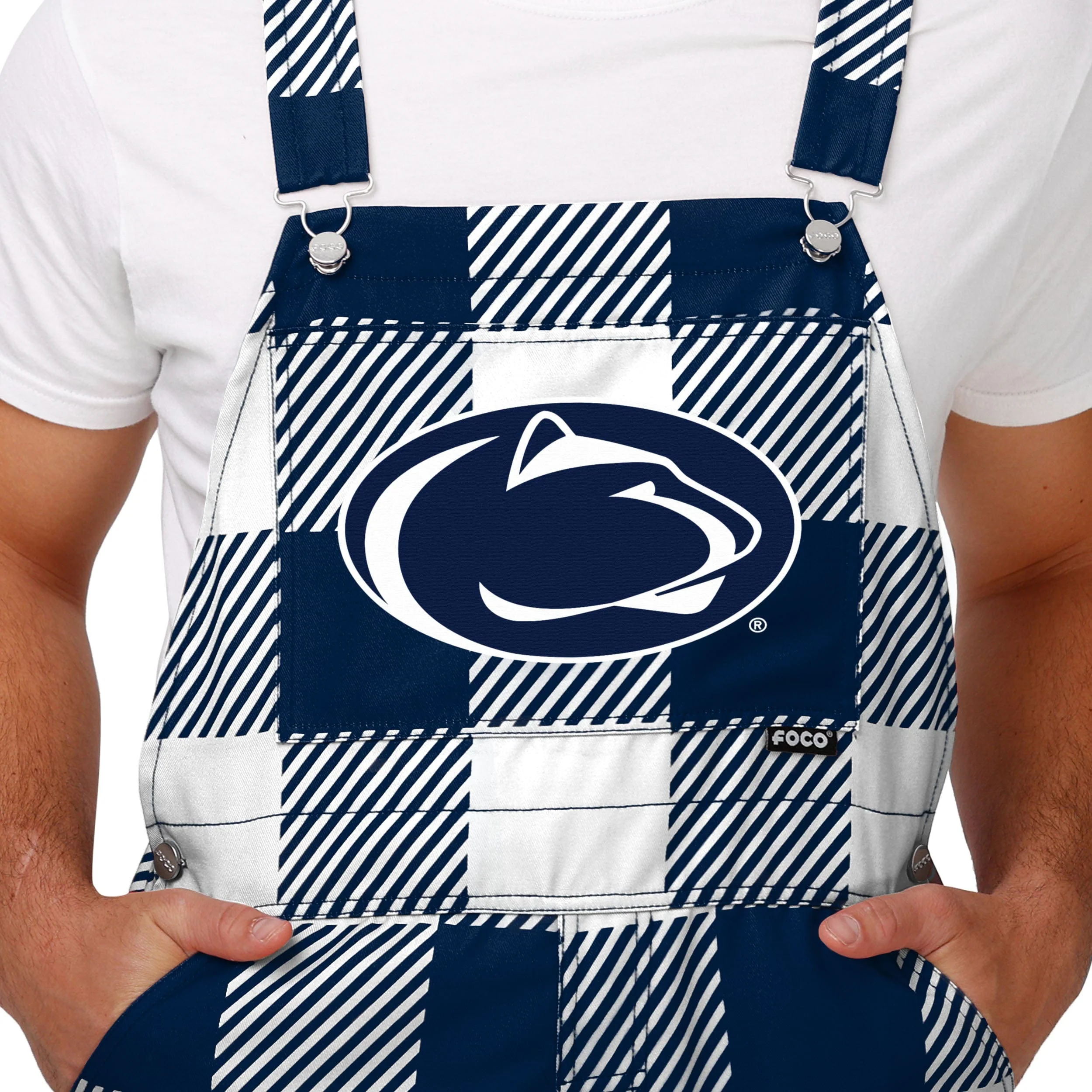 Penn State Nittany Lions NCAA Mens Plaid Bib Overalls - Image 4
