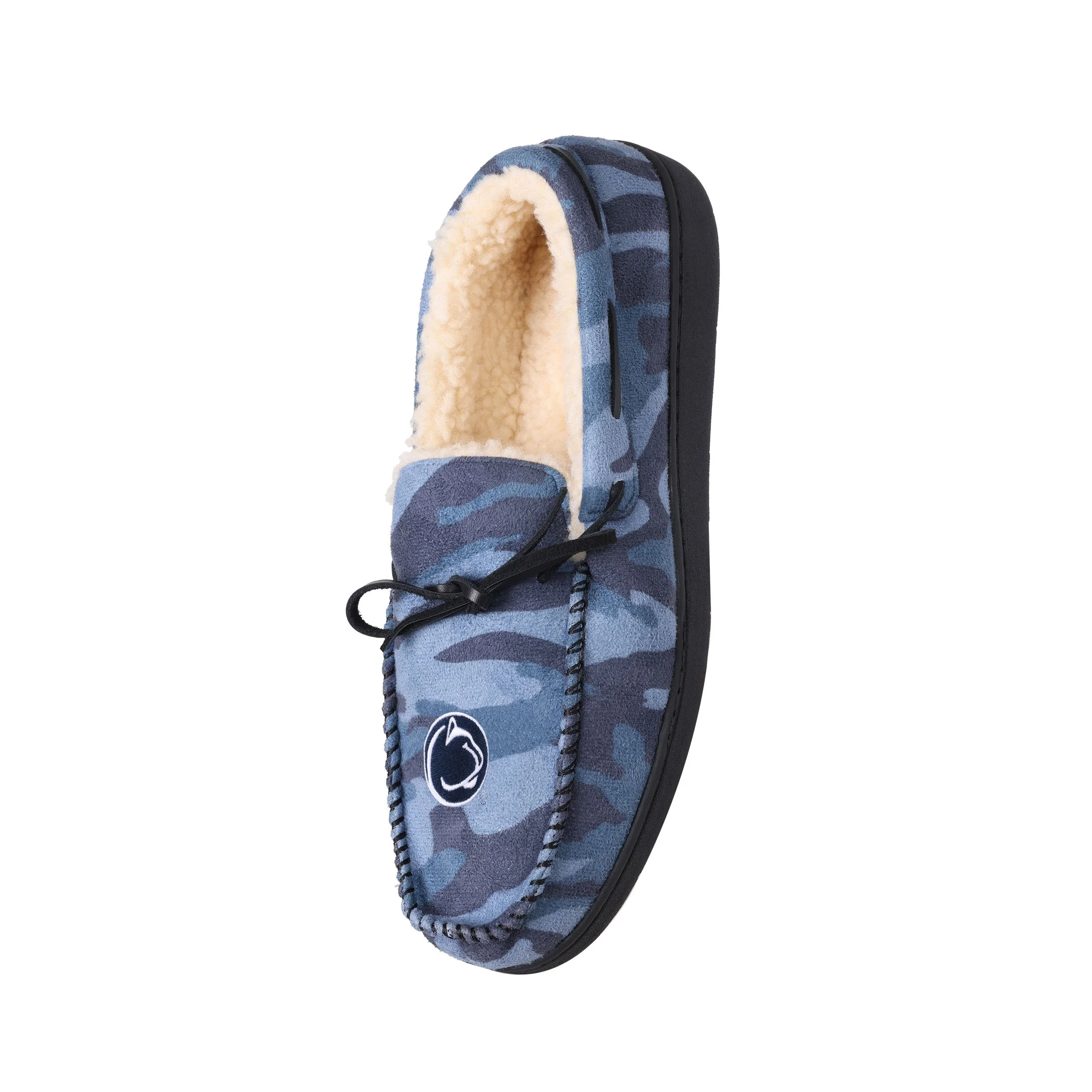 Penn State Nittany Lions NCAA Mens Printed Camo Moccasin Slippers - Image 3