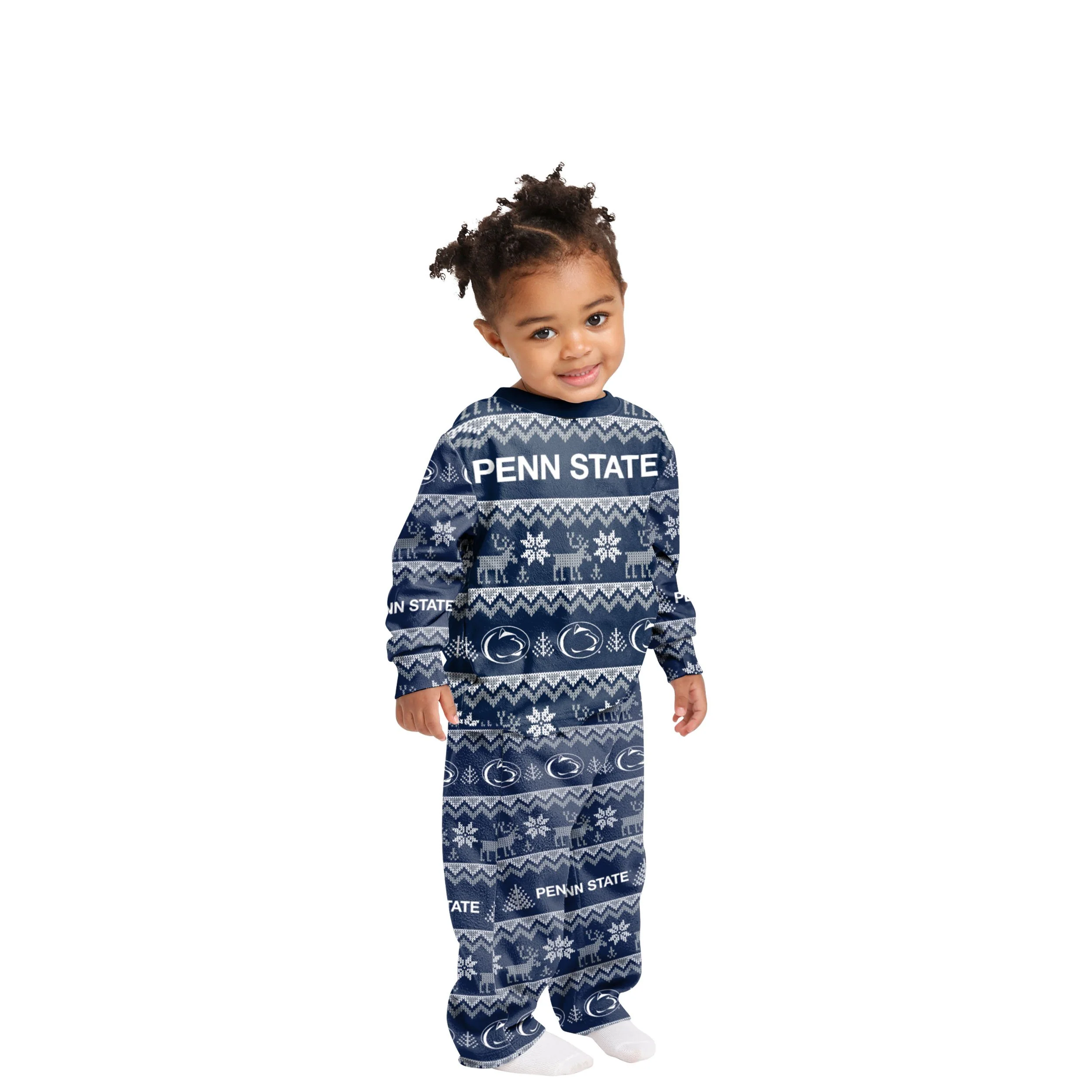 Penn State Nittany Lions NCAA Ugly Pattern Family Holiday Pajamas - Image 3