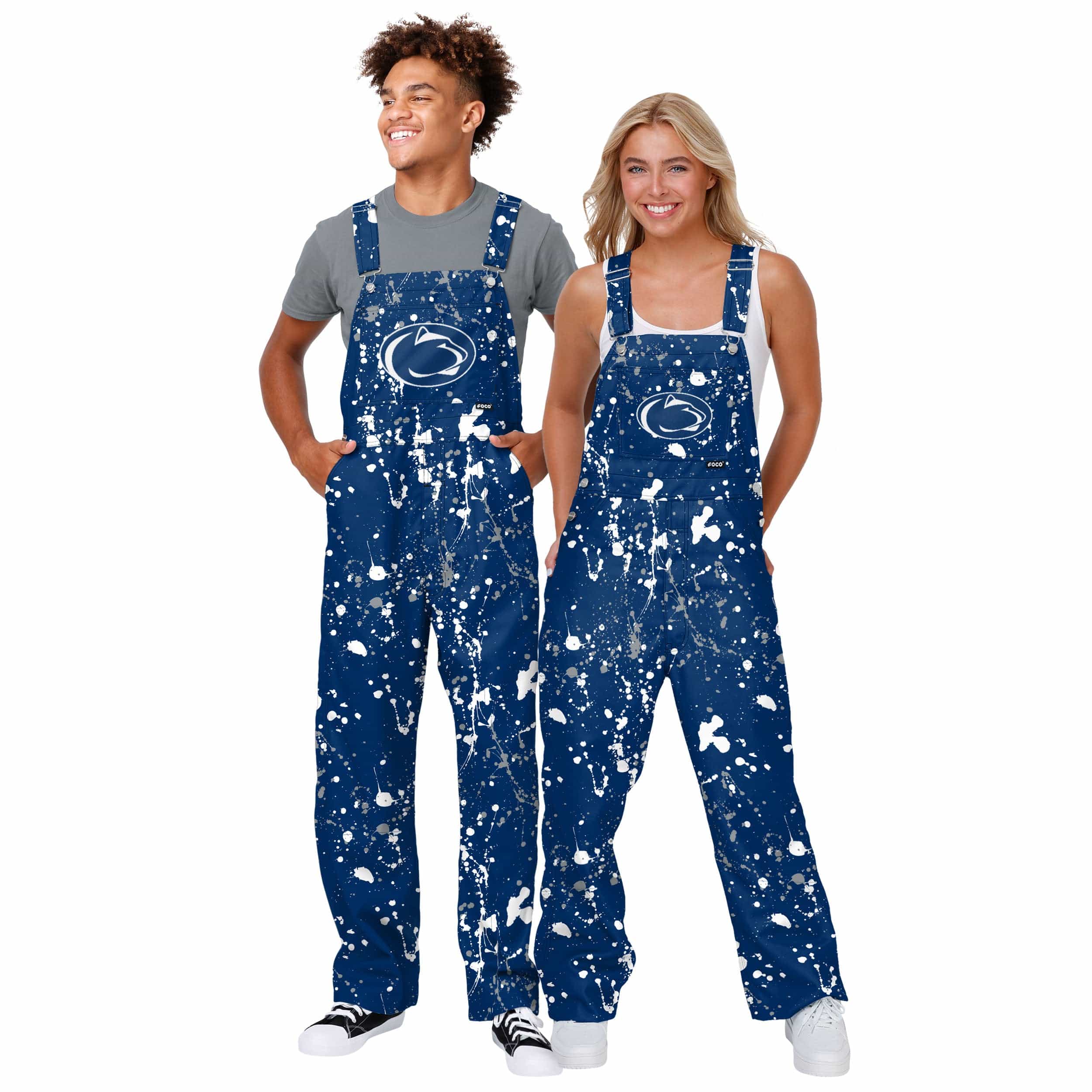 Penn State Nittany Lions NCAA Womens Paint Splatter Bib Overalls - Image 3