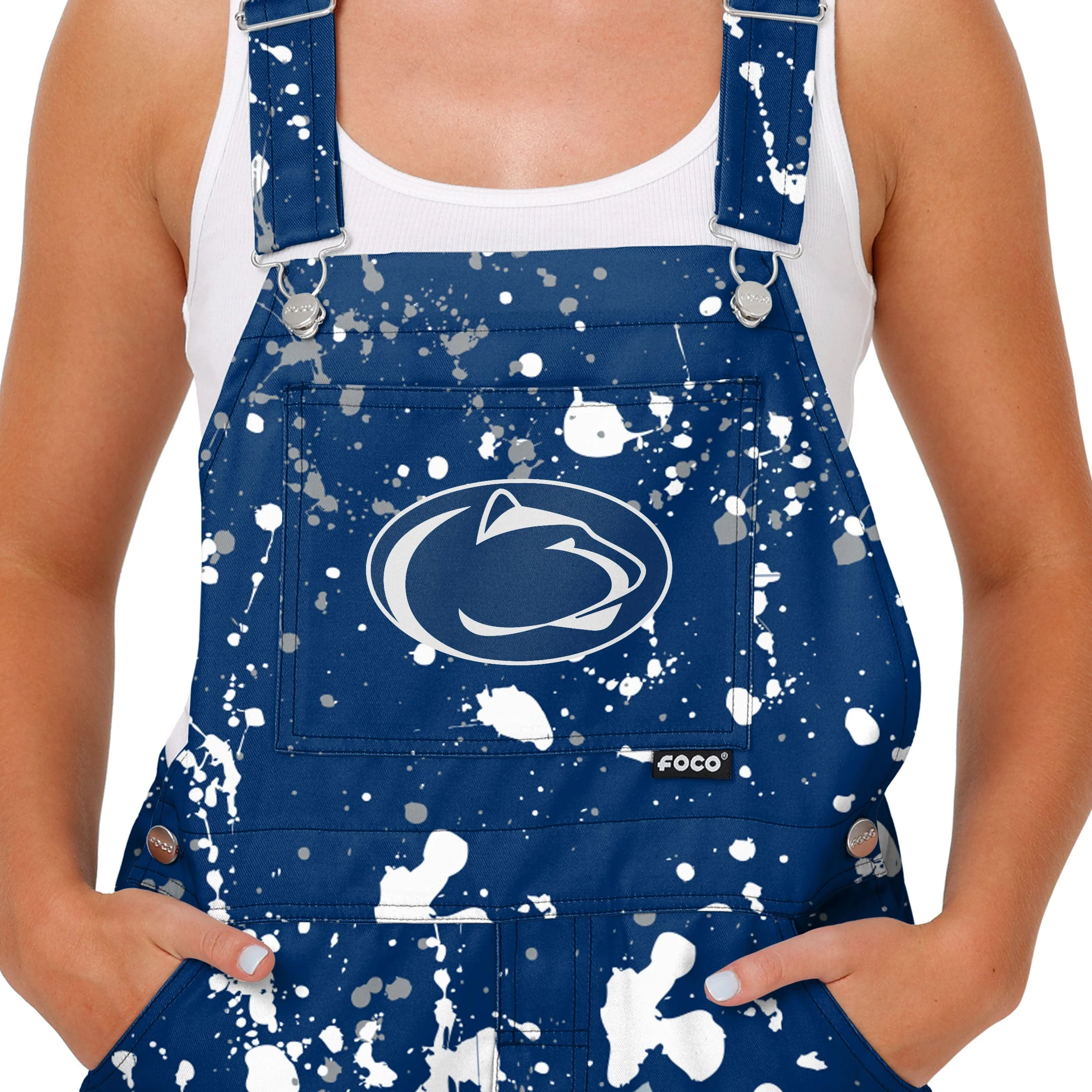 Penn State Nittany Lions NCAA Womens Paint Splatter Bib Overalls - Image 4