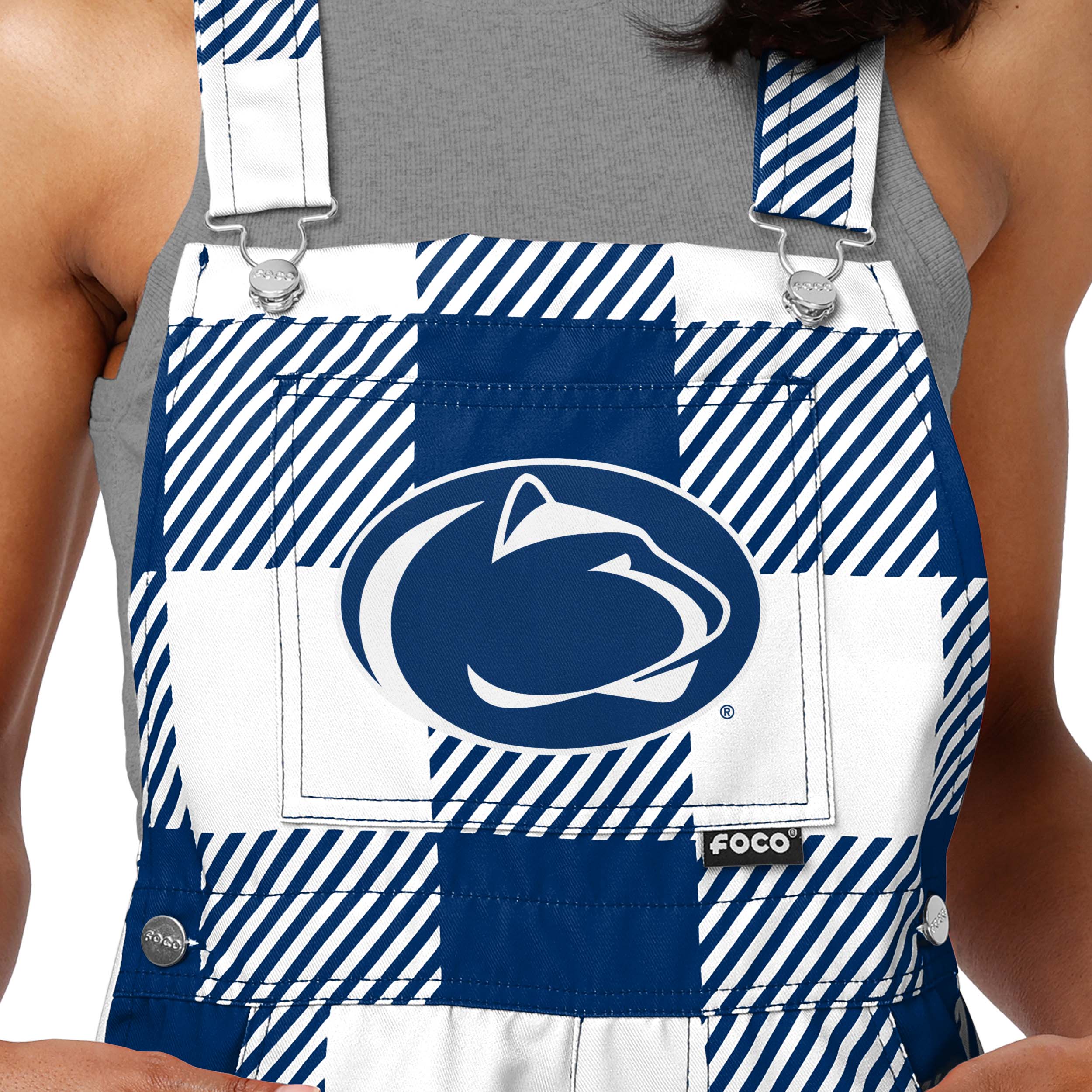 Penn State Nittany Lions NCAA Womens Plaid Bib Shortalls - Image 3