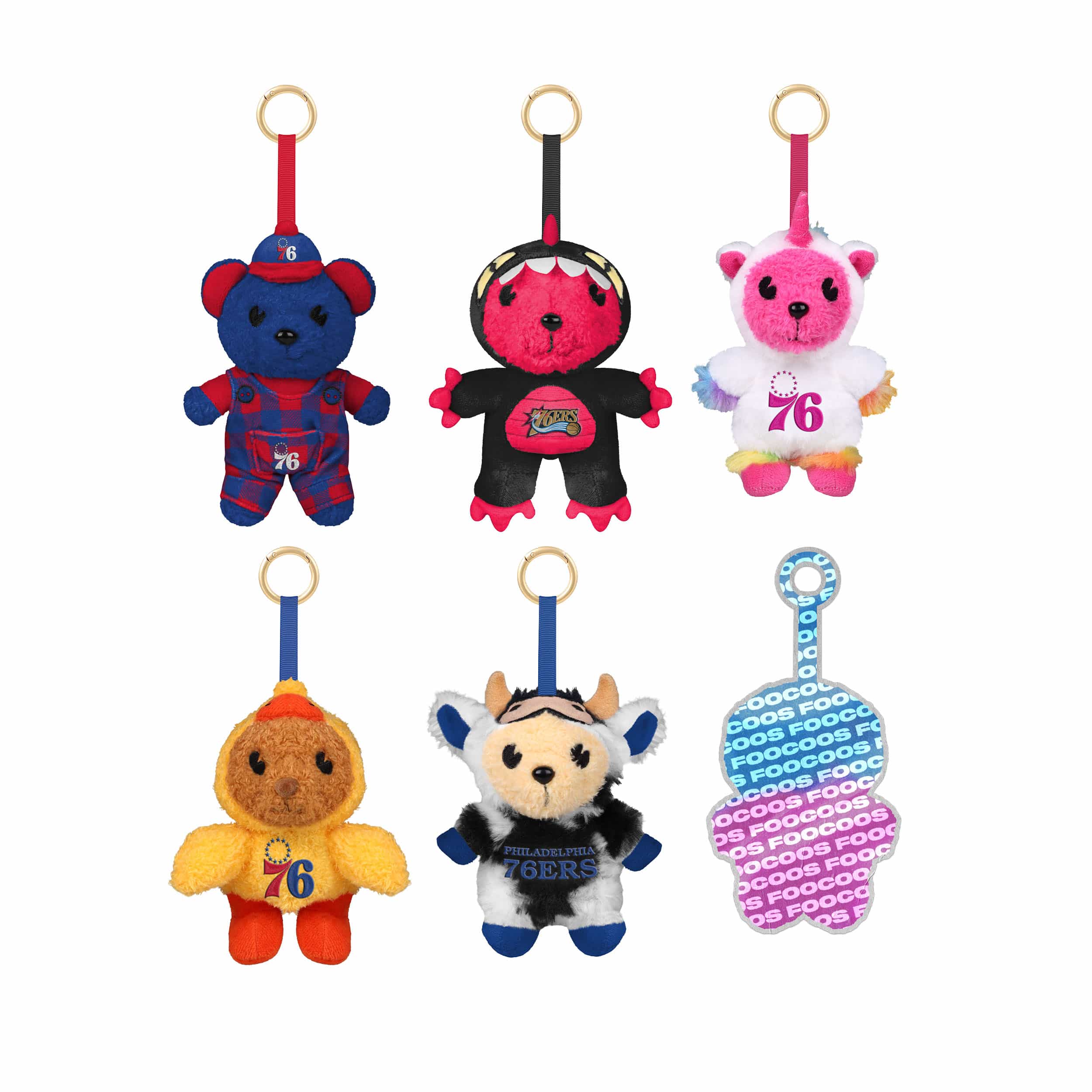 Philadelphia 76Ers FOOCOOS Plush Bag Charm Keychain Blind Box Series 1 (PREORDER - SHIPS MID JULY)