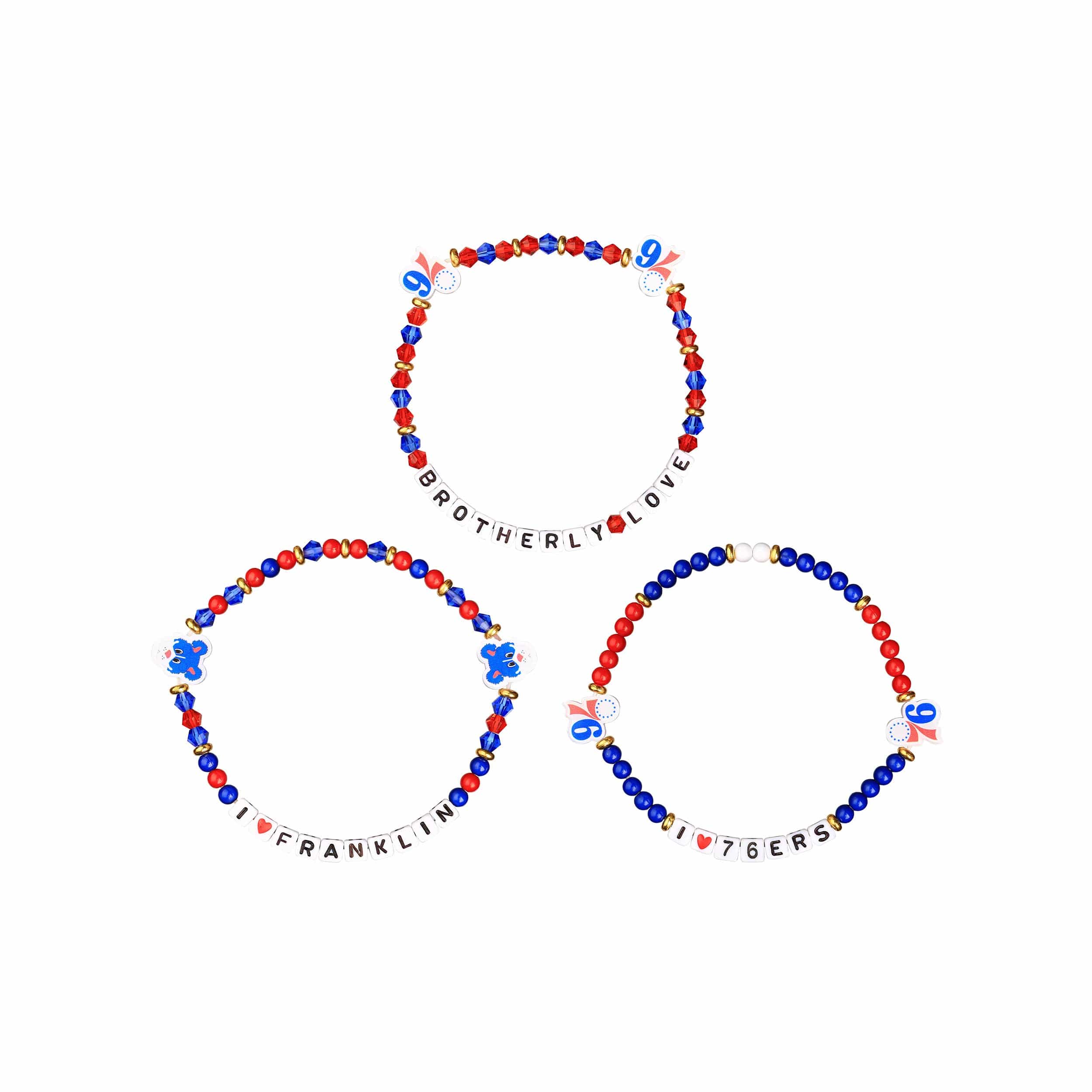 Philadelphia 76ers NBA 3 Pack Friendship Bracelet - Image 3