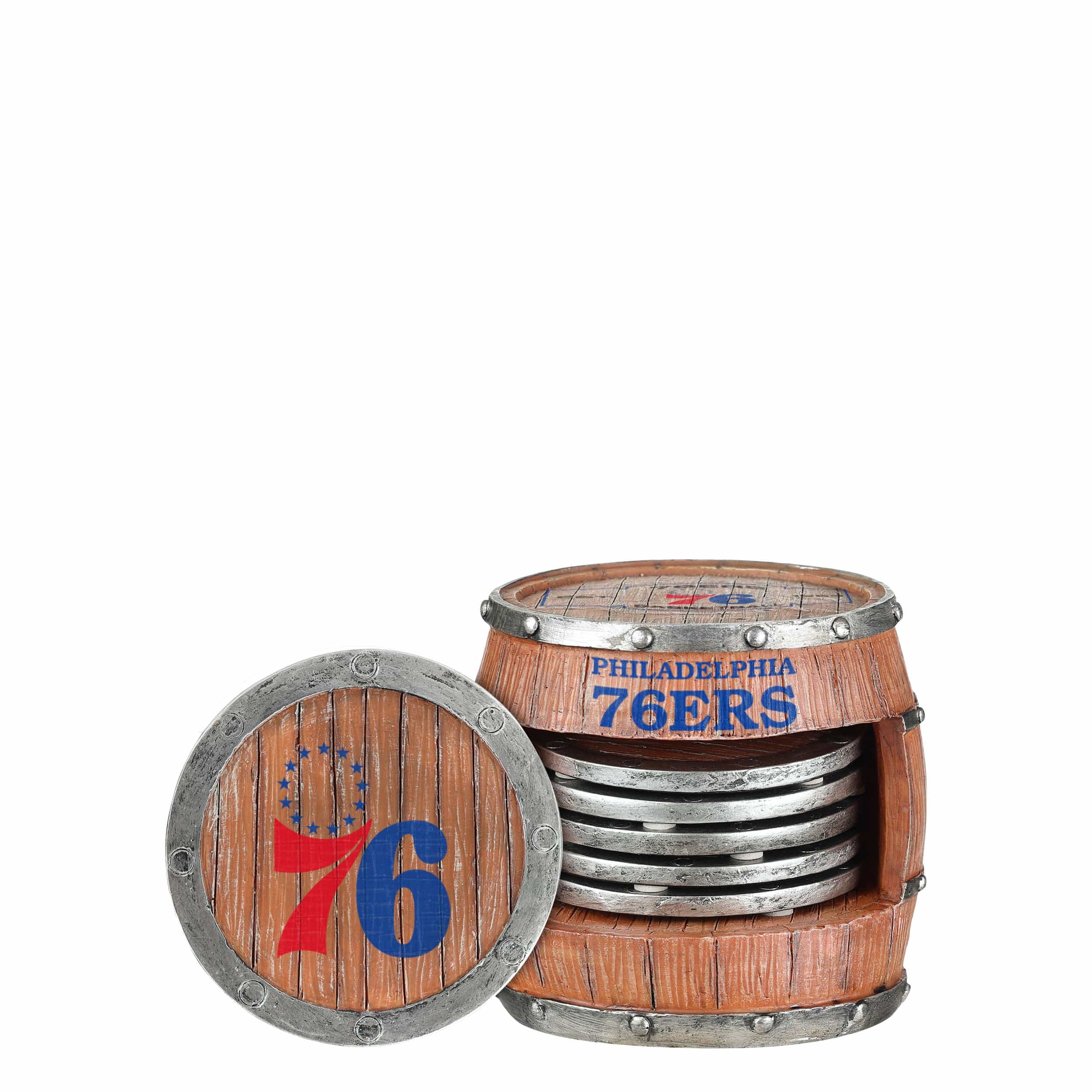 Philadelphia 76ers NBA 5 Pack Barrel Coaster Set