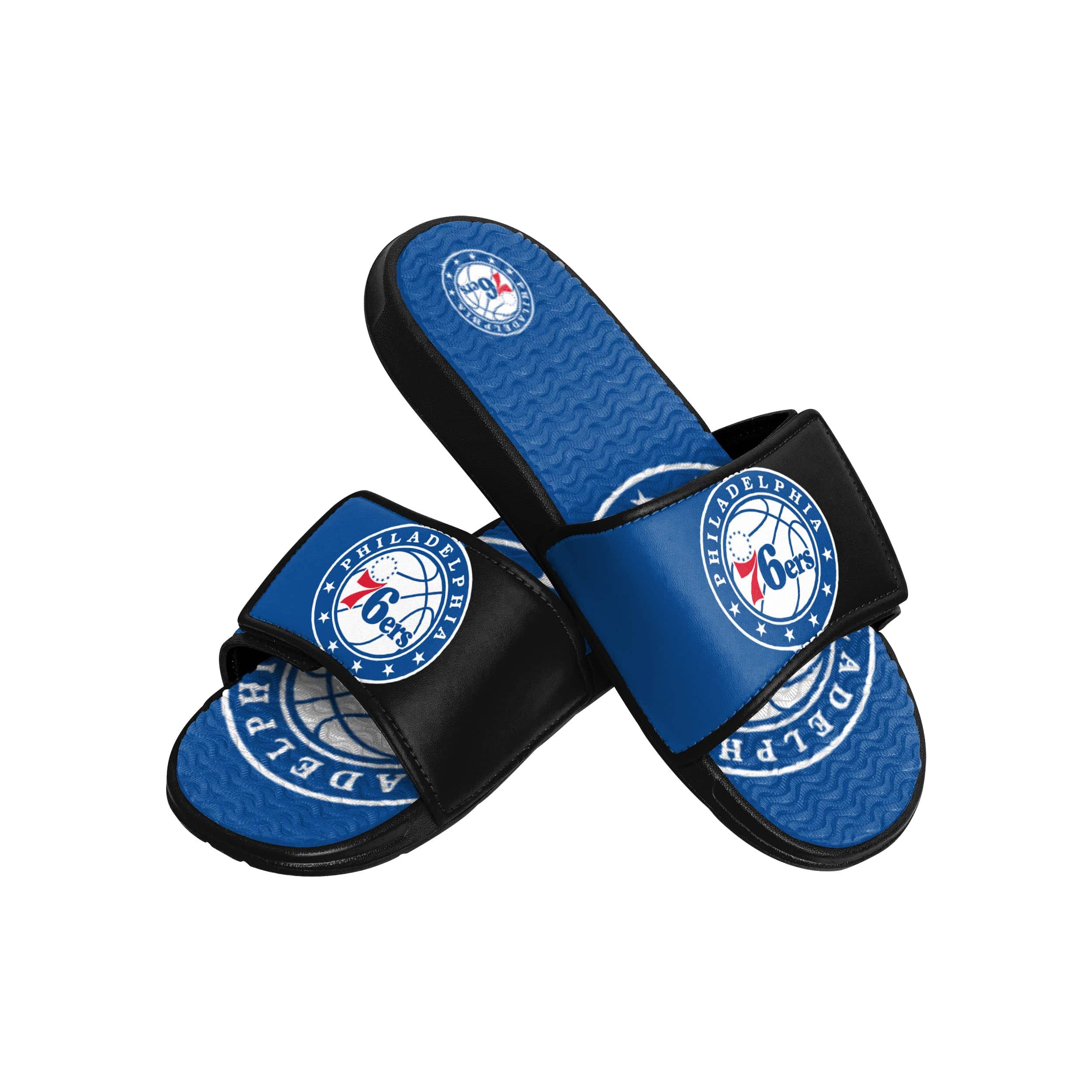 Philadelphia 76ers NBA Mens Colorblock Big Logo Gel Slides