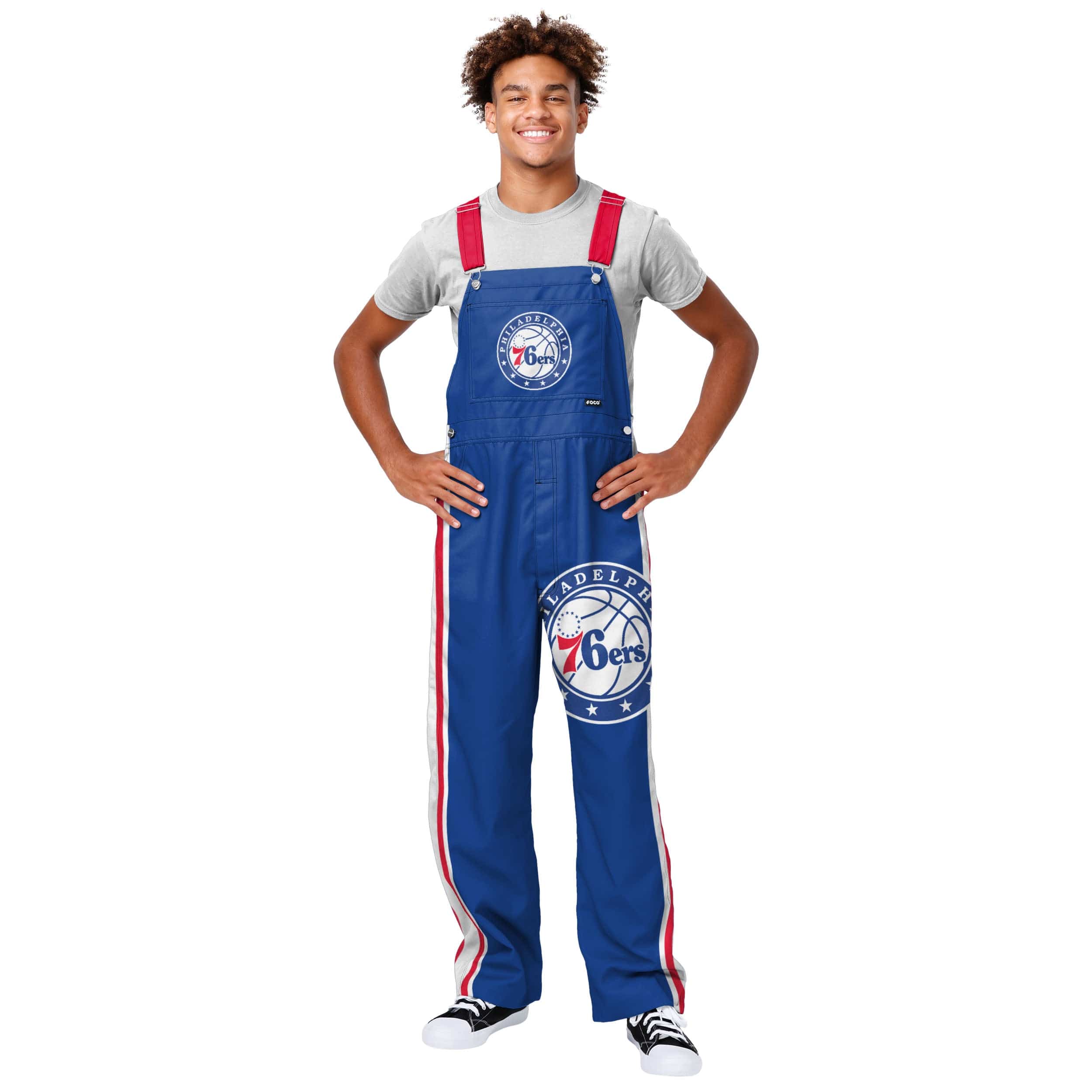 Philadelphia 76ers NBA Mens Team Stripe Bib Overalls