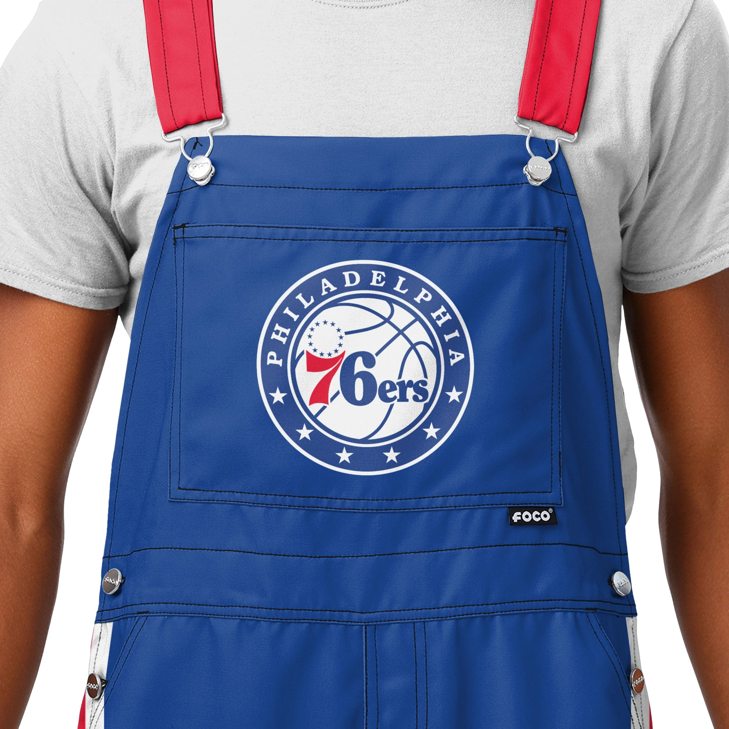 Philadelphia 76ers NBA Mens Team Stripe Bib Overalls - Image 3