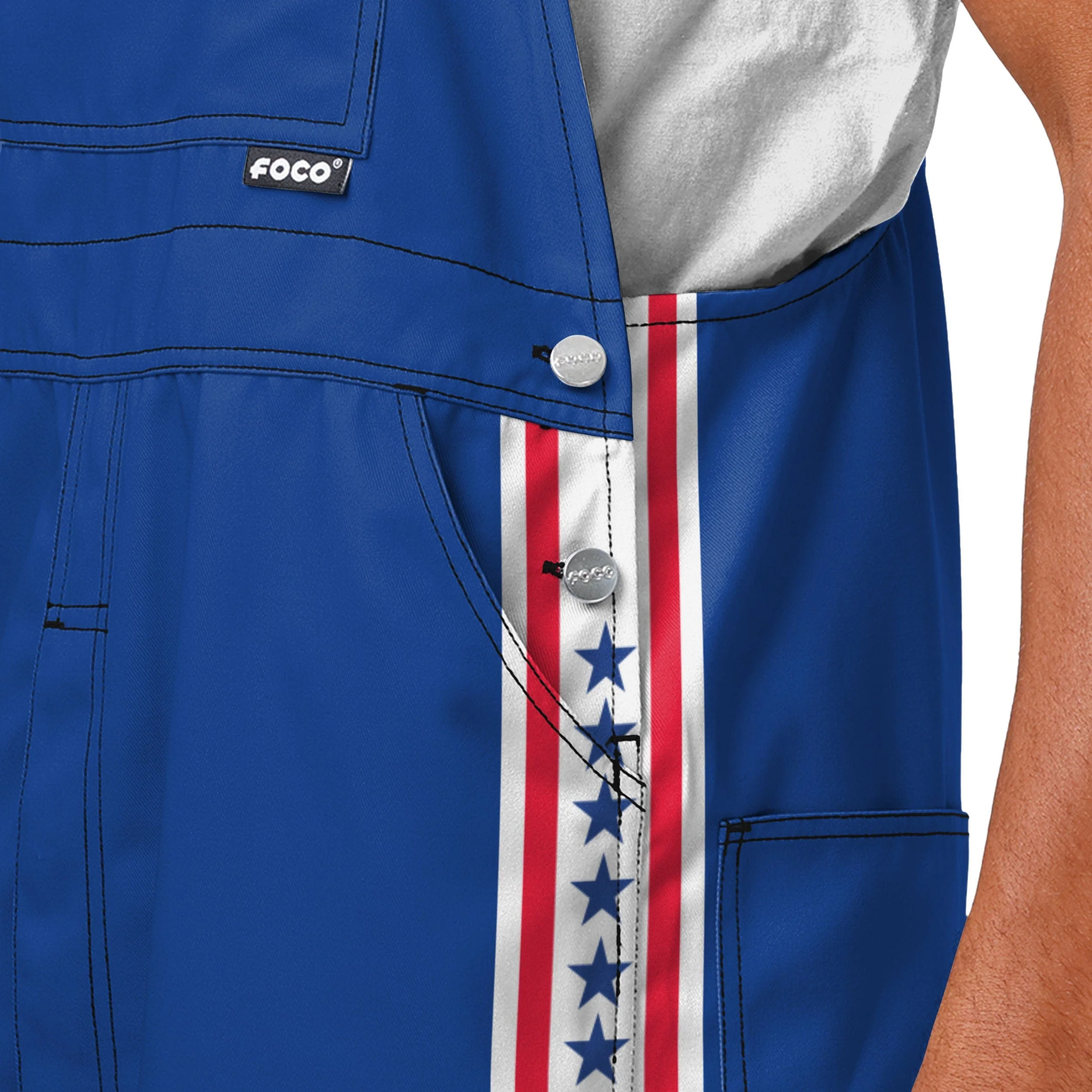 Philadelphia 76ers NBA Mens Team Stripe Bib Overalls - Image 4