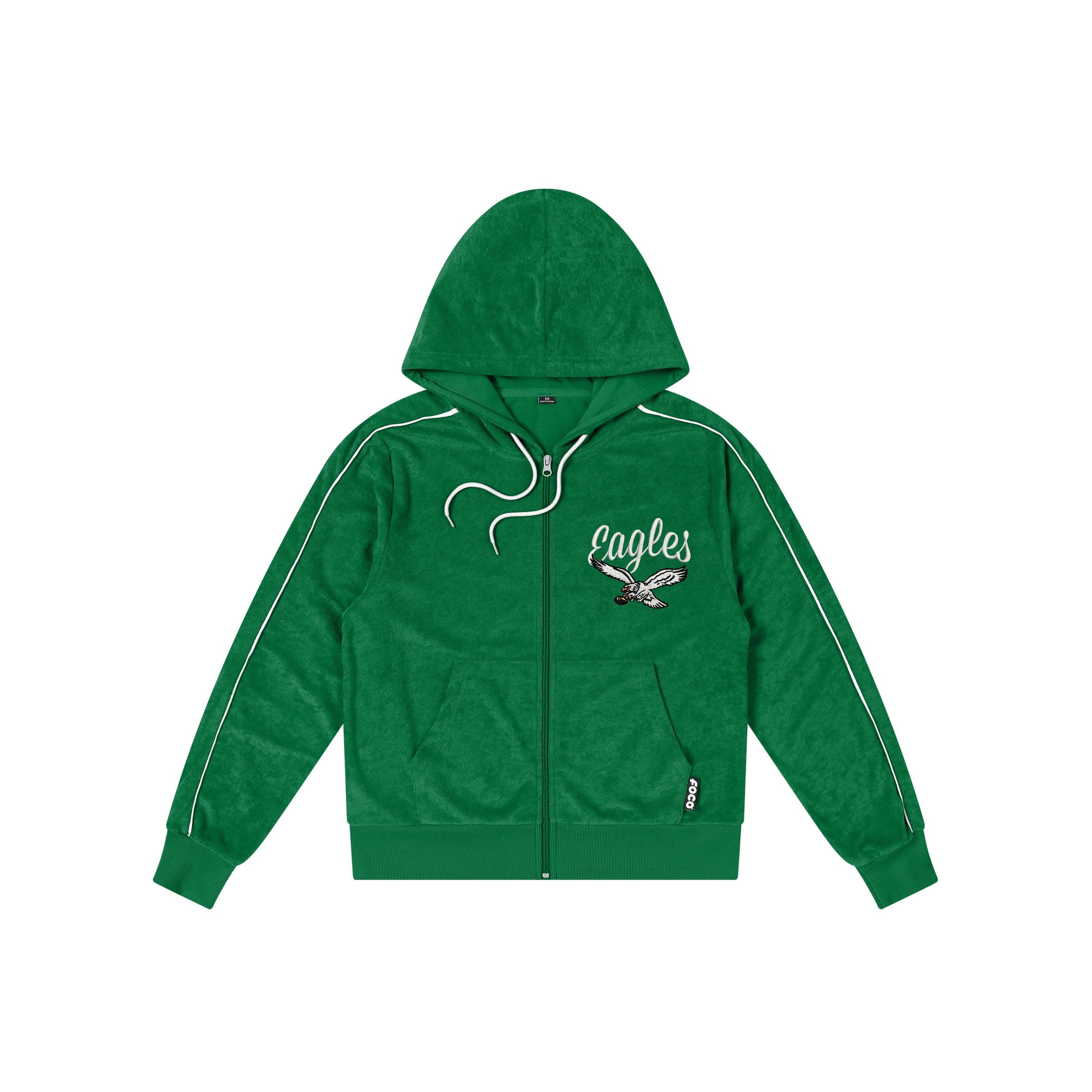 Philadelphia Eagles Kelly Green NFL Womens Terry Knit Zip Up Top - Image 5