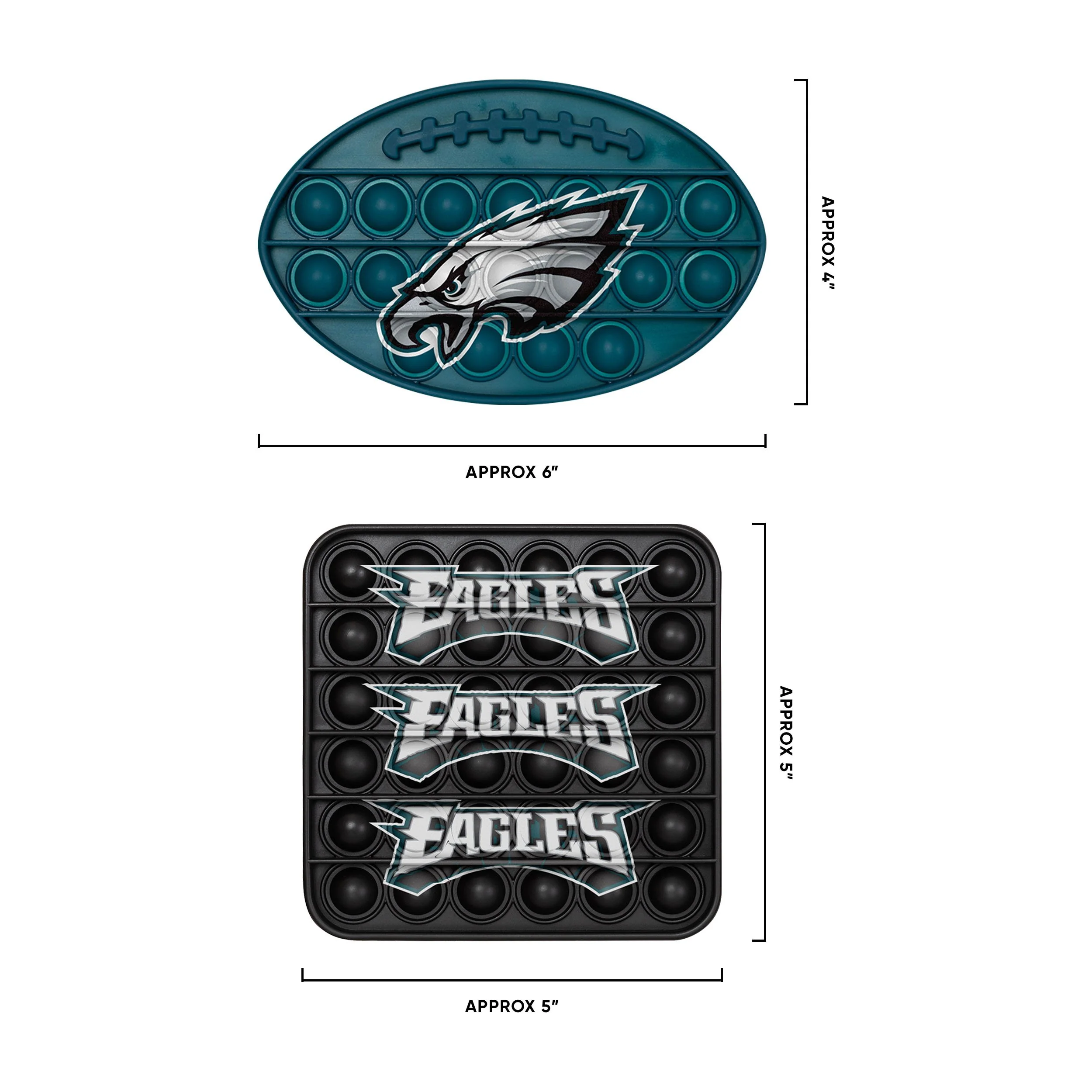 Philadelphia Eagles NFL 2 Pack Ball & Square Push-Itz Fidget - Image 2