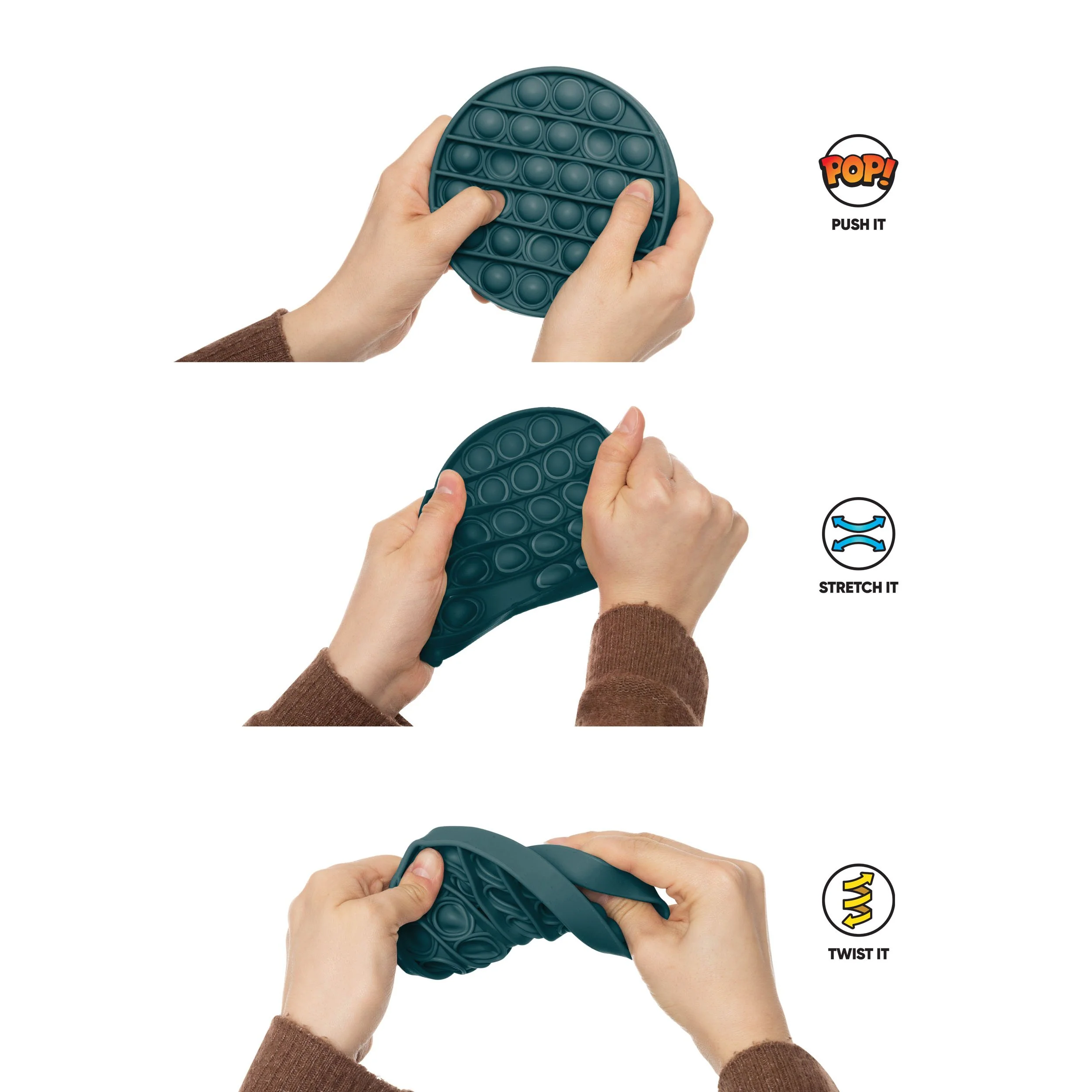 Philadelphia Eagles NFL 2 Pack Ball & Square Push-Itz Fidget - Image 4