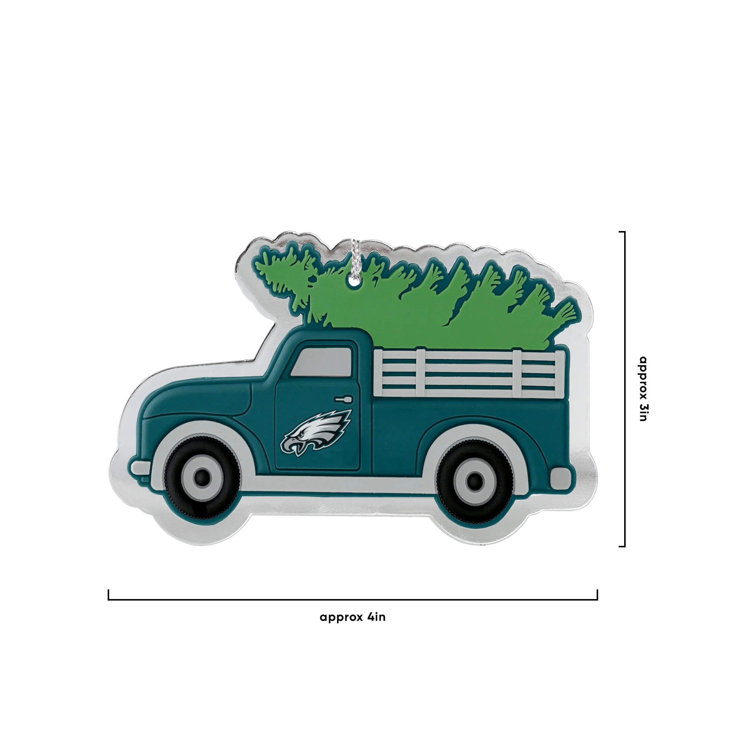 Philadelphia Eagles NFL 2 Pack Flat Metal Truck Ornaments - Image 3