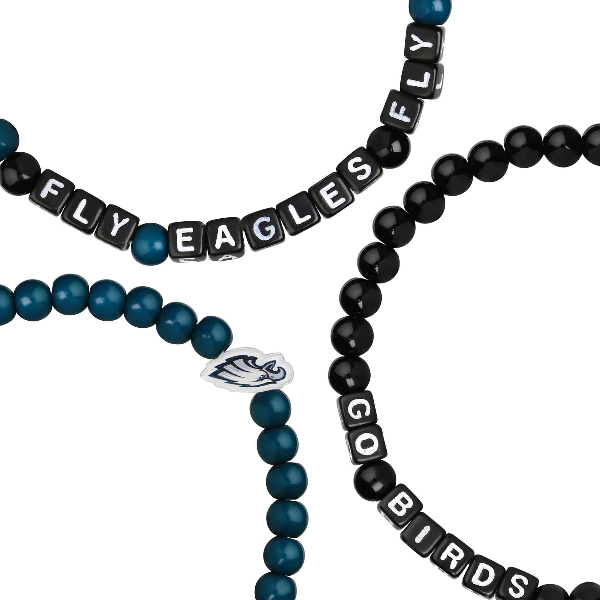 Philadelphia Eagles NFL 3 Pack Beaded Friendship Bracelet - Image 2