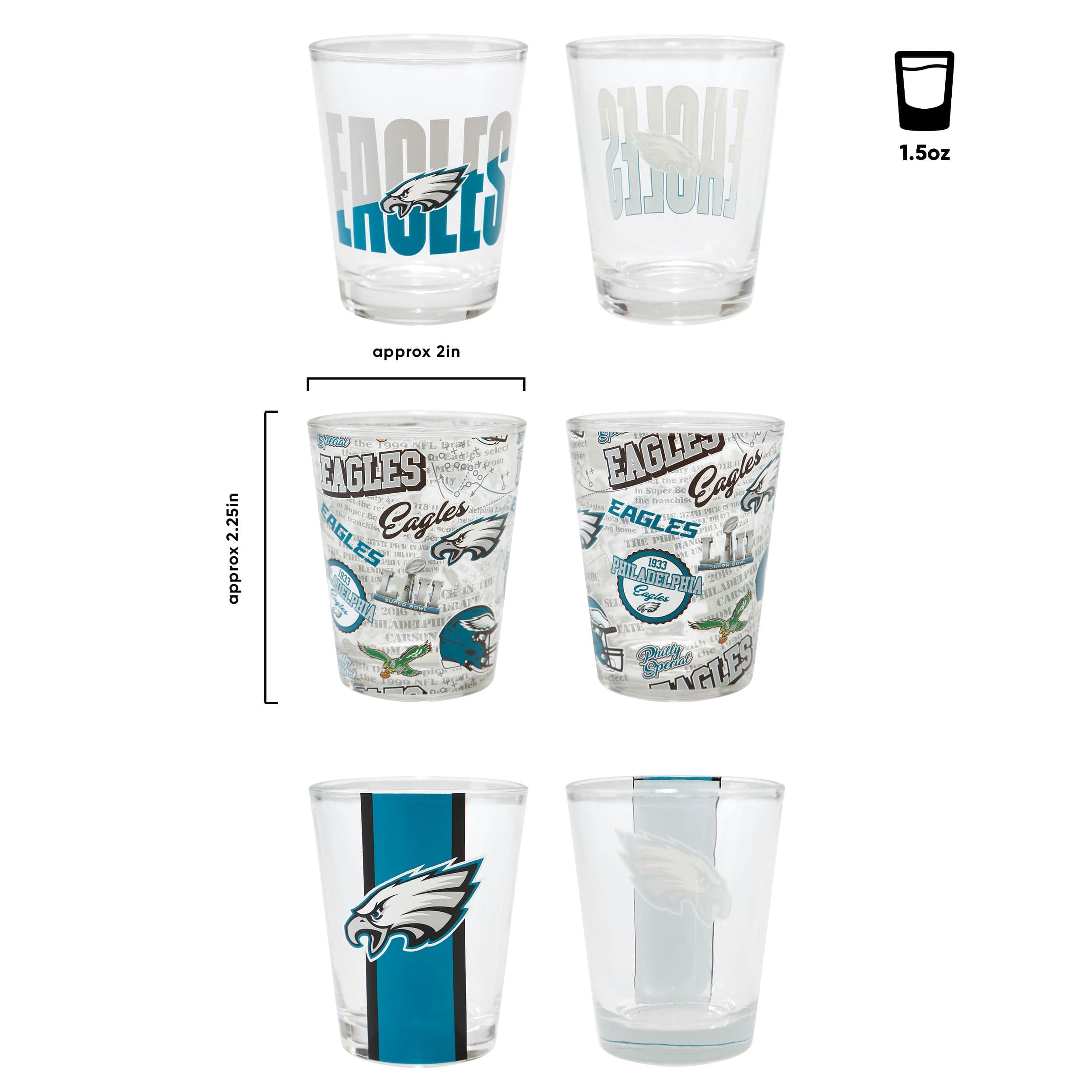 Philadelphia Eagles NFL 3 Pack Shot Glass - Image 3