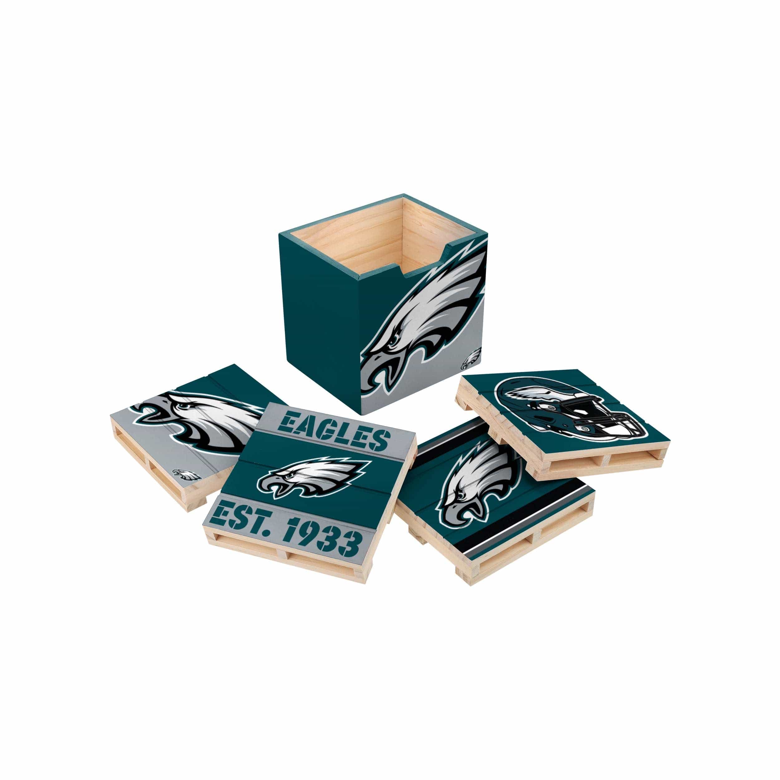 Philadelphia Eagles NFL 4 Pack Pallet Coaster Set - Image 3