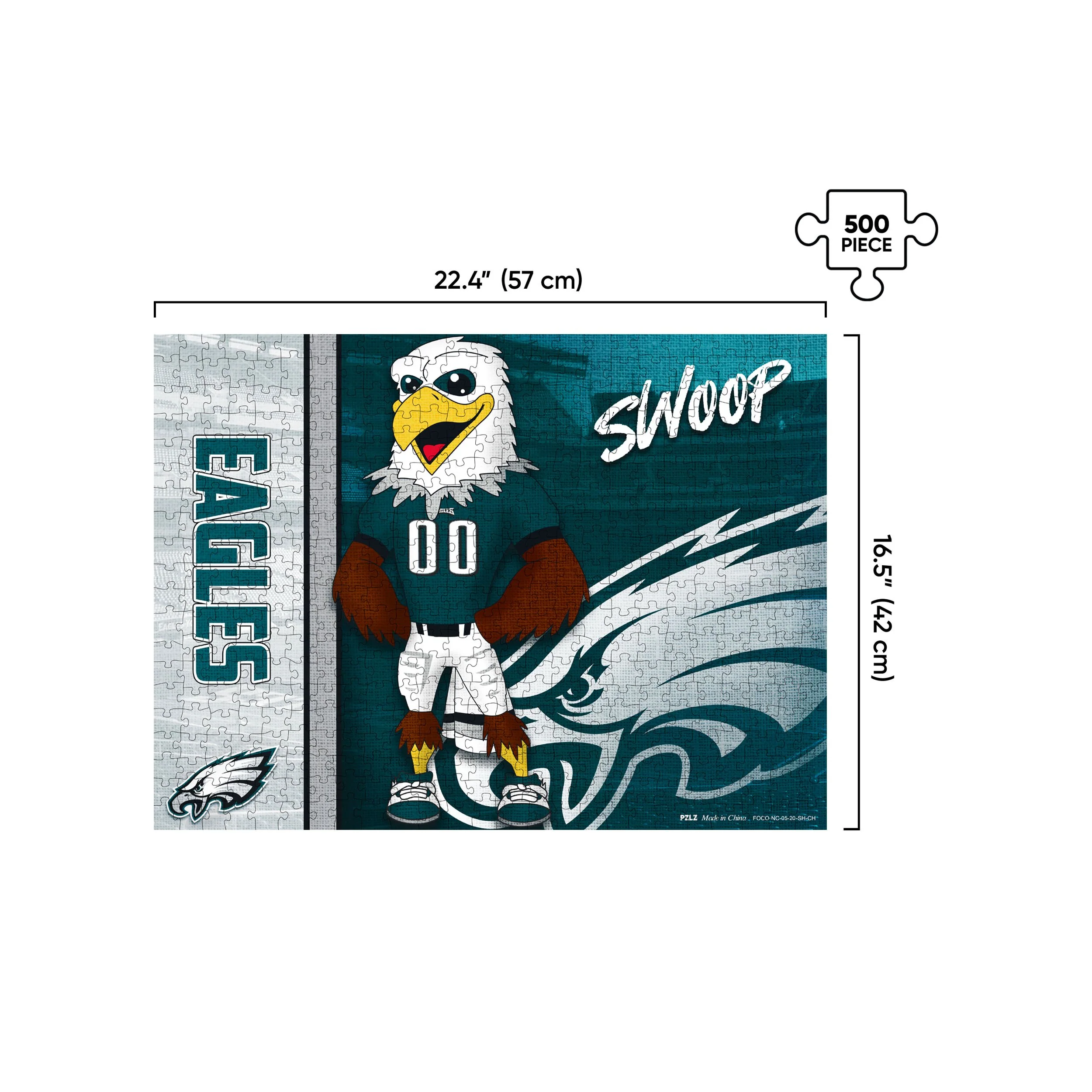 Philadelphia Eagles NFL 500 Piece Jigsaw Puzzle PZLZ Mascot - Swoop - Image 2