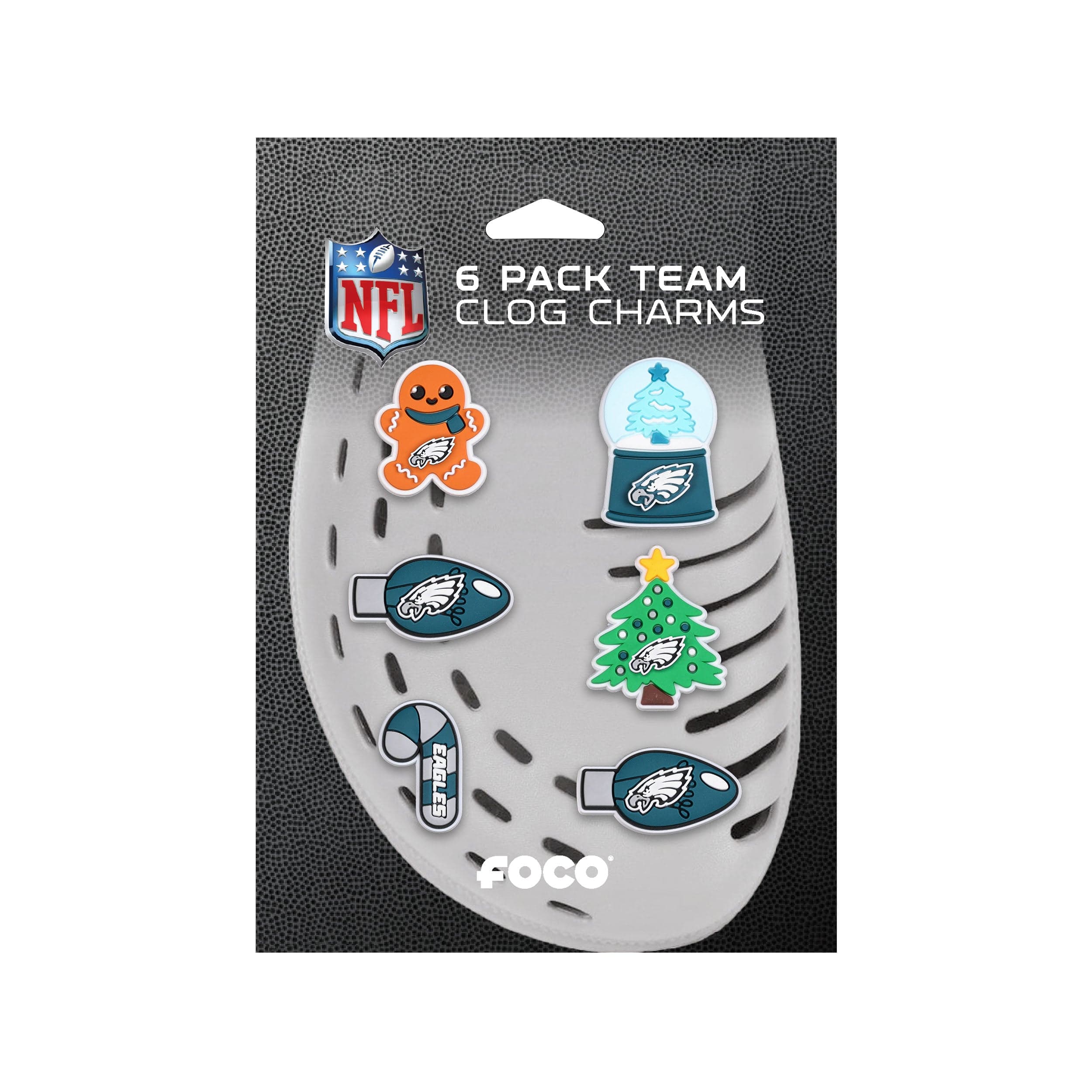 Philadelphia Eagles NFL 6 Pack Holiday Team Clog Charms - Image 5