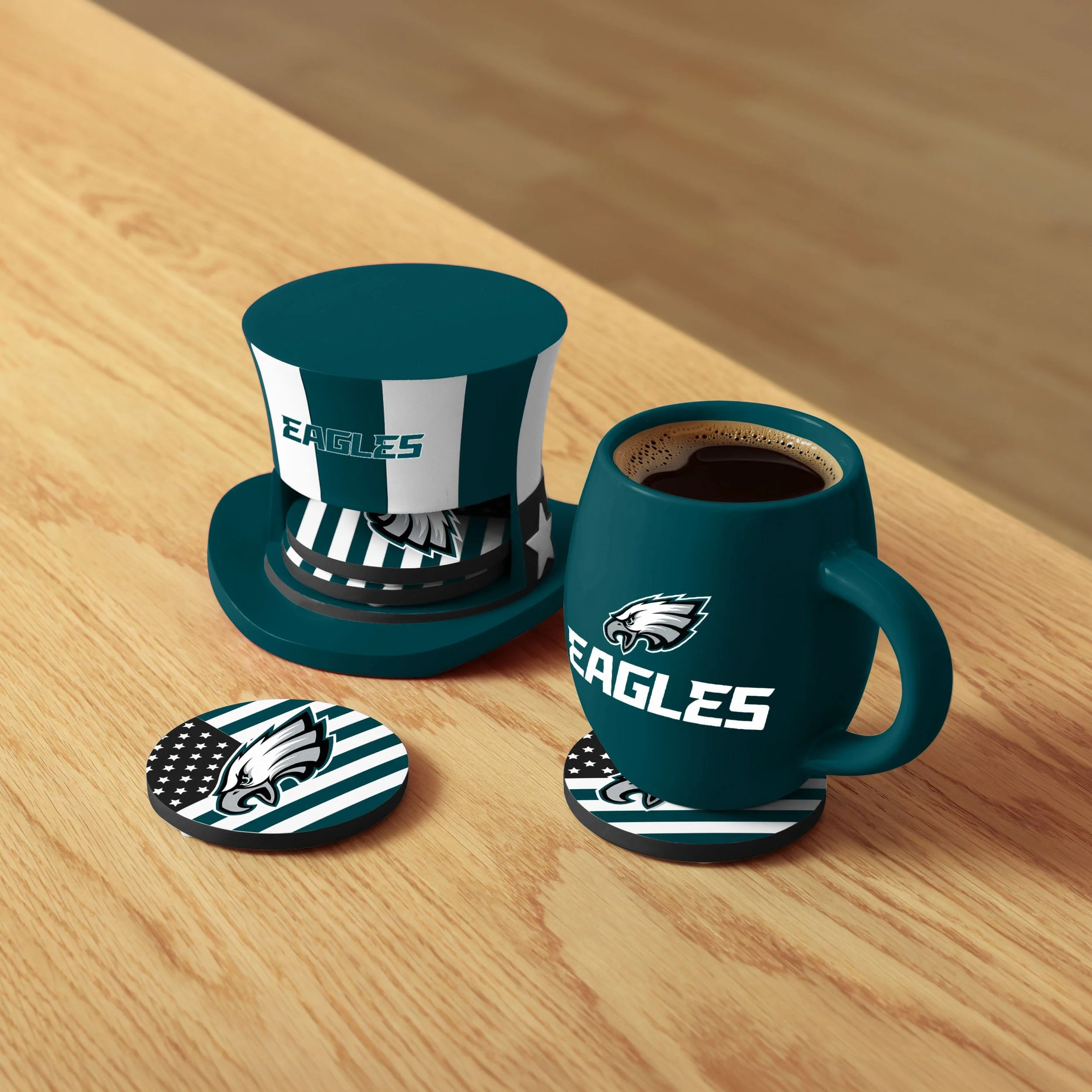 Philadelphia Eagles NFL Americana Resin Coaster Set - Image 2