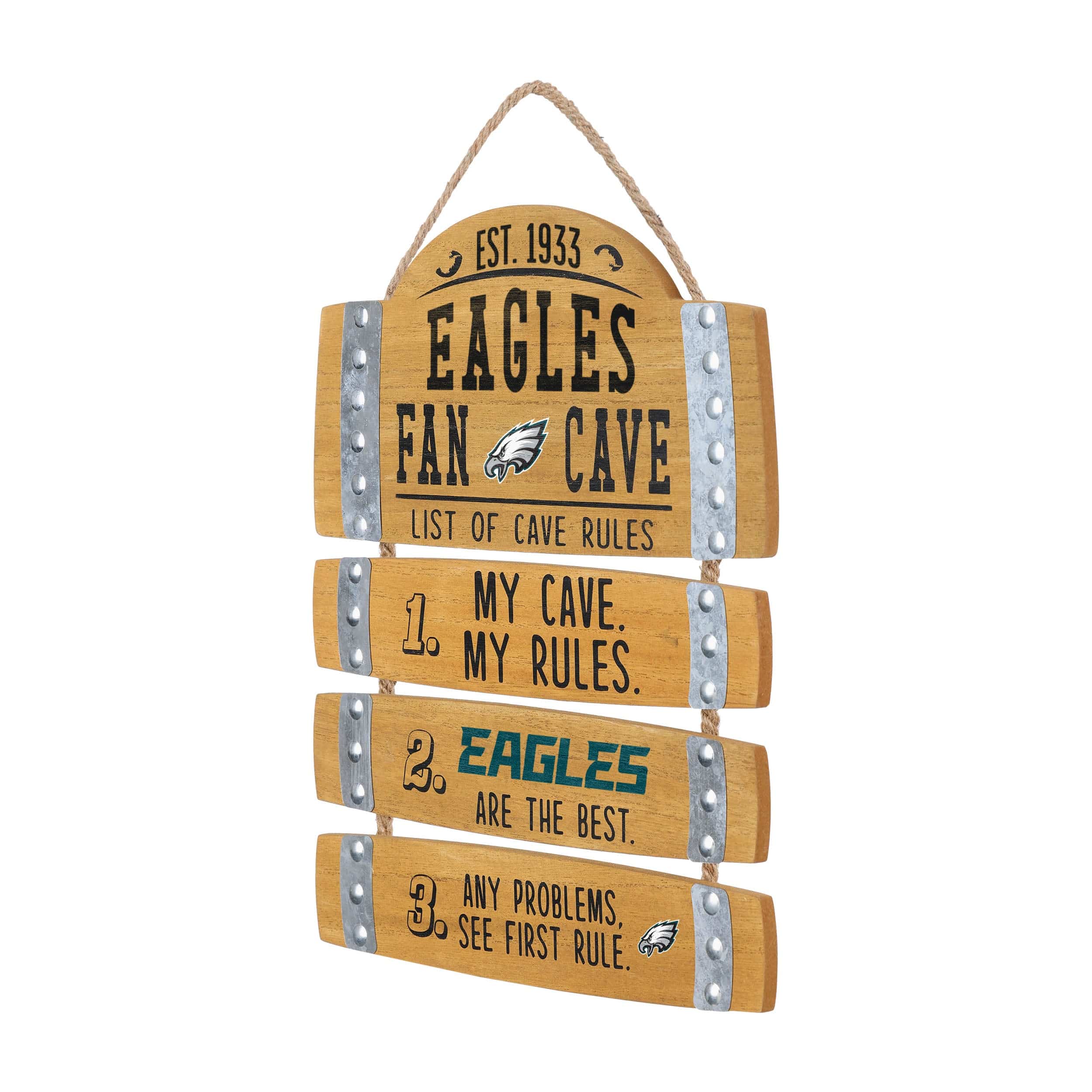 Philadelphia Eagles NFL Barrel Slat Mancave Sign - Image 2